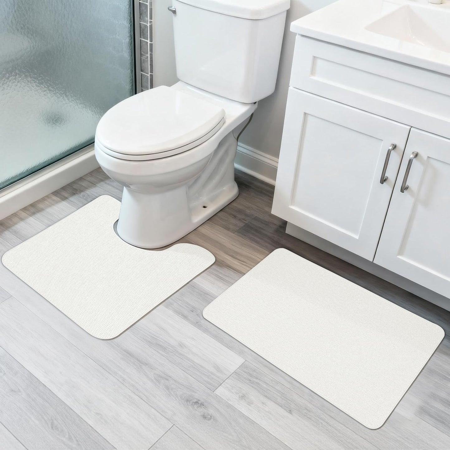 Bath Mat,Ultra Thin Bathroom Rugs,Rubber Bath Mats for Bathroom,No Slip Bath Rugs,Quick Dry,Machine Washable,Low Pile,Absorbent,Shower Outside,Sink,Home Decor Accessories.Grey,1'5"x2'3"(17x27Inch)