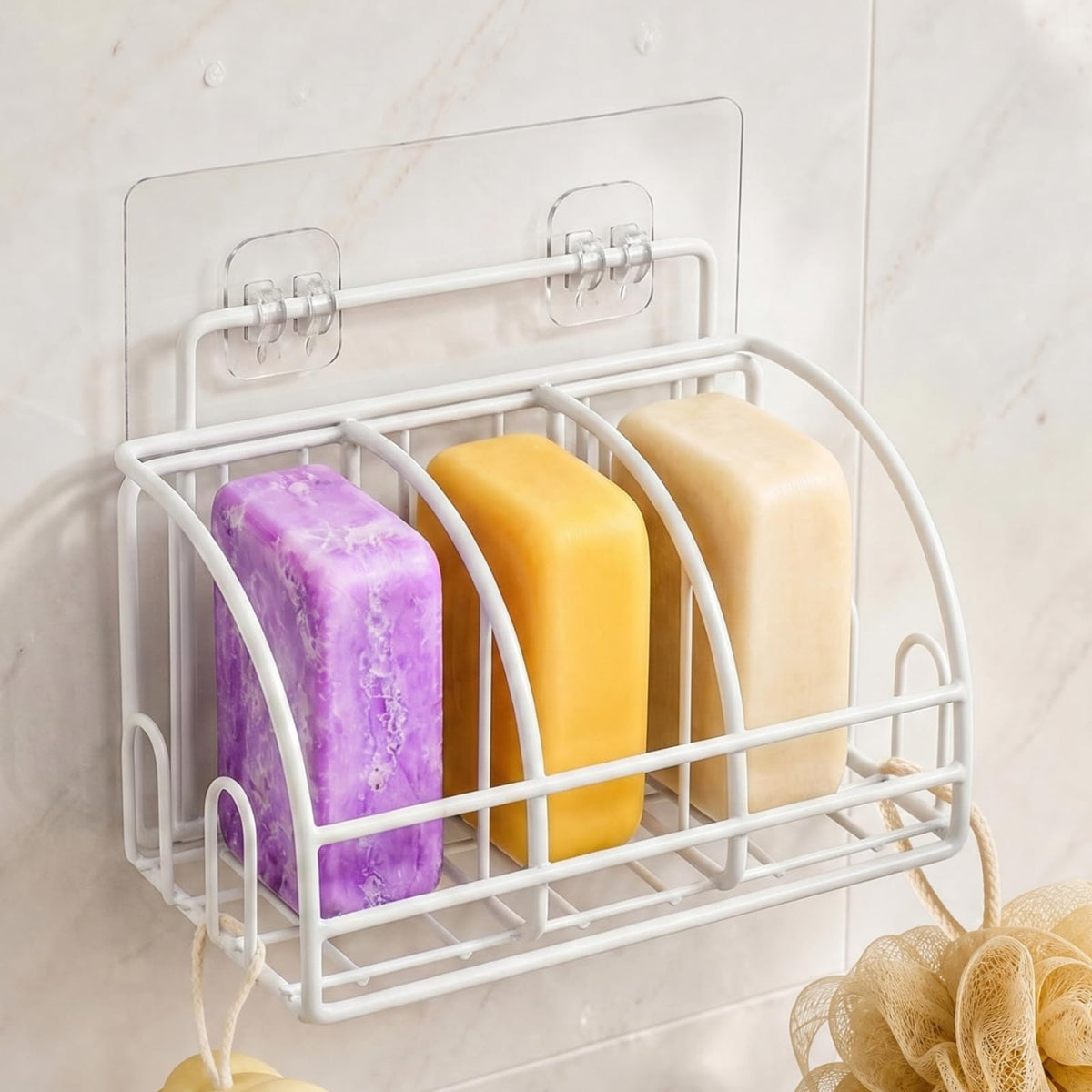 Soap Dish Bar Soap Holder for Shower Sponge Holder for Kitchen Sink Storage | Organizer for Bathroom Wall Sponge Holder for Kitchen Sink Kitchen Storage Accessories
