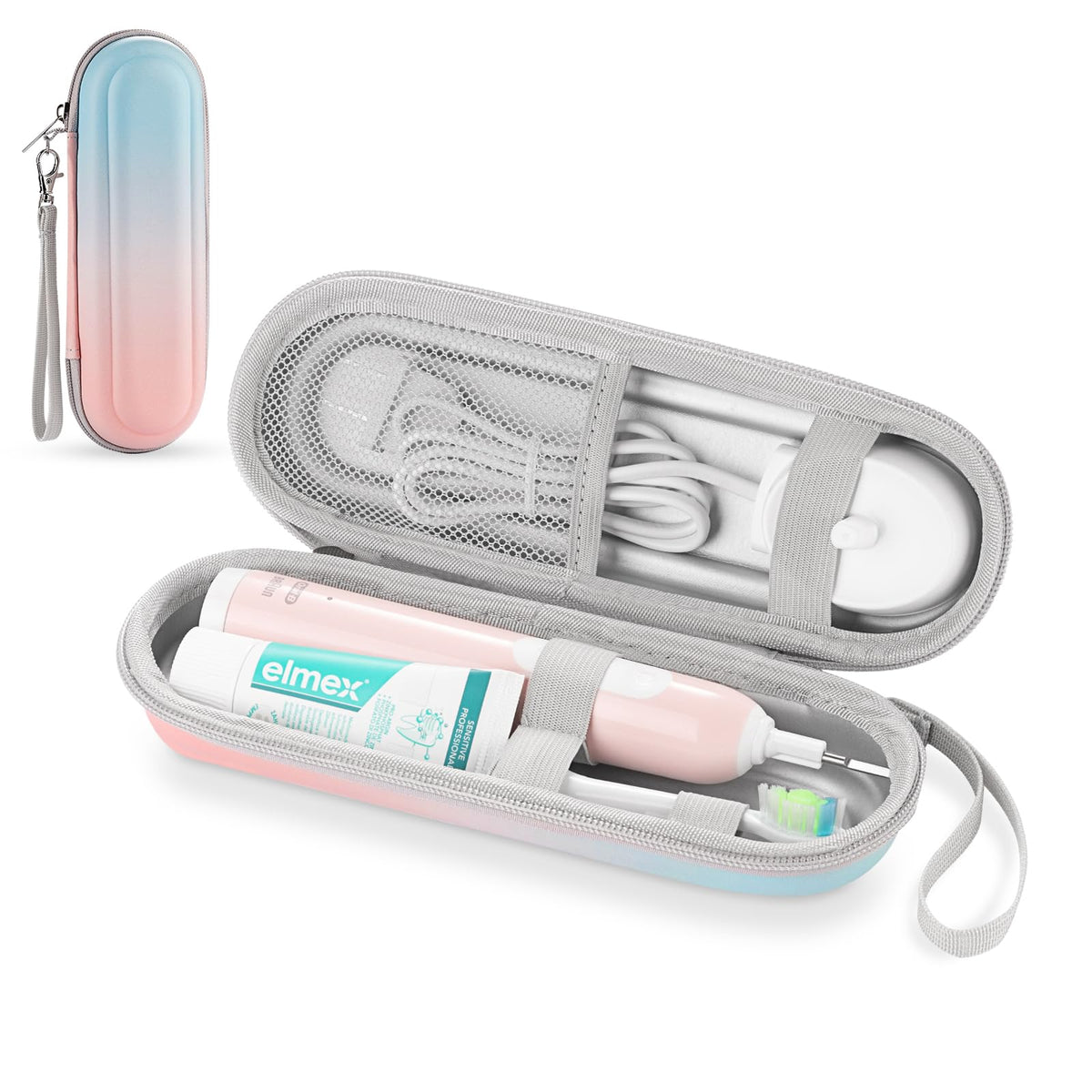 Toothbrush Travel Case for Oral B/Oral-B Pro 1000 1500 5000 7000 & Philips Sonicare 4100 1100 5300 5100 6100/iO Electric Toothbrush, Hard Protective Storage Bag (Black)