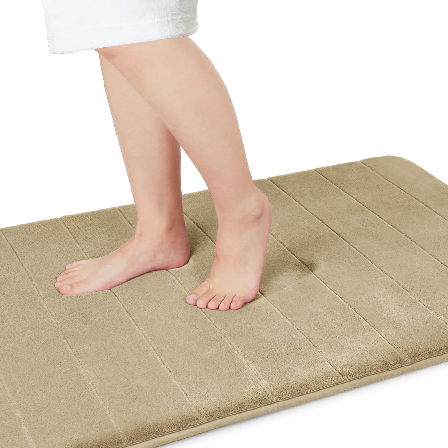 Yimobra Memory Foam Bath Mat, Super Soft Absorbent Bathroom Rug Non Slip, Quick Dry, Machine Washable Floor Carpet for Tub Shower, Home Decor Accessories, 24x17, Grey