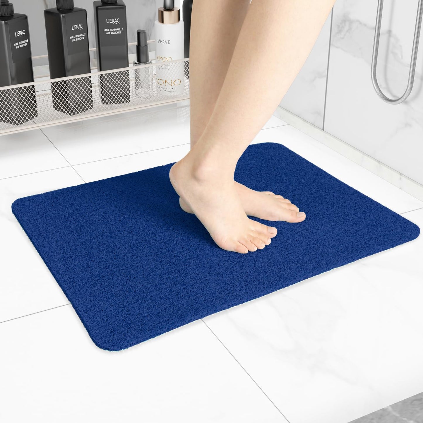 Hargiis Non Slip Bathtub Mat, Anti Slip Shower Mat, Fast Drying Bath Tub Mats, Foot Scrubber Mat, Anti Slip Mat for Tub, Floor, Bathroom, Home, Kitchen, Hotel (Beige 24"x16")