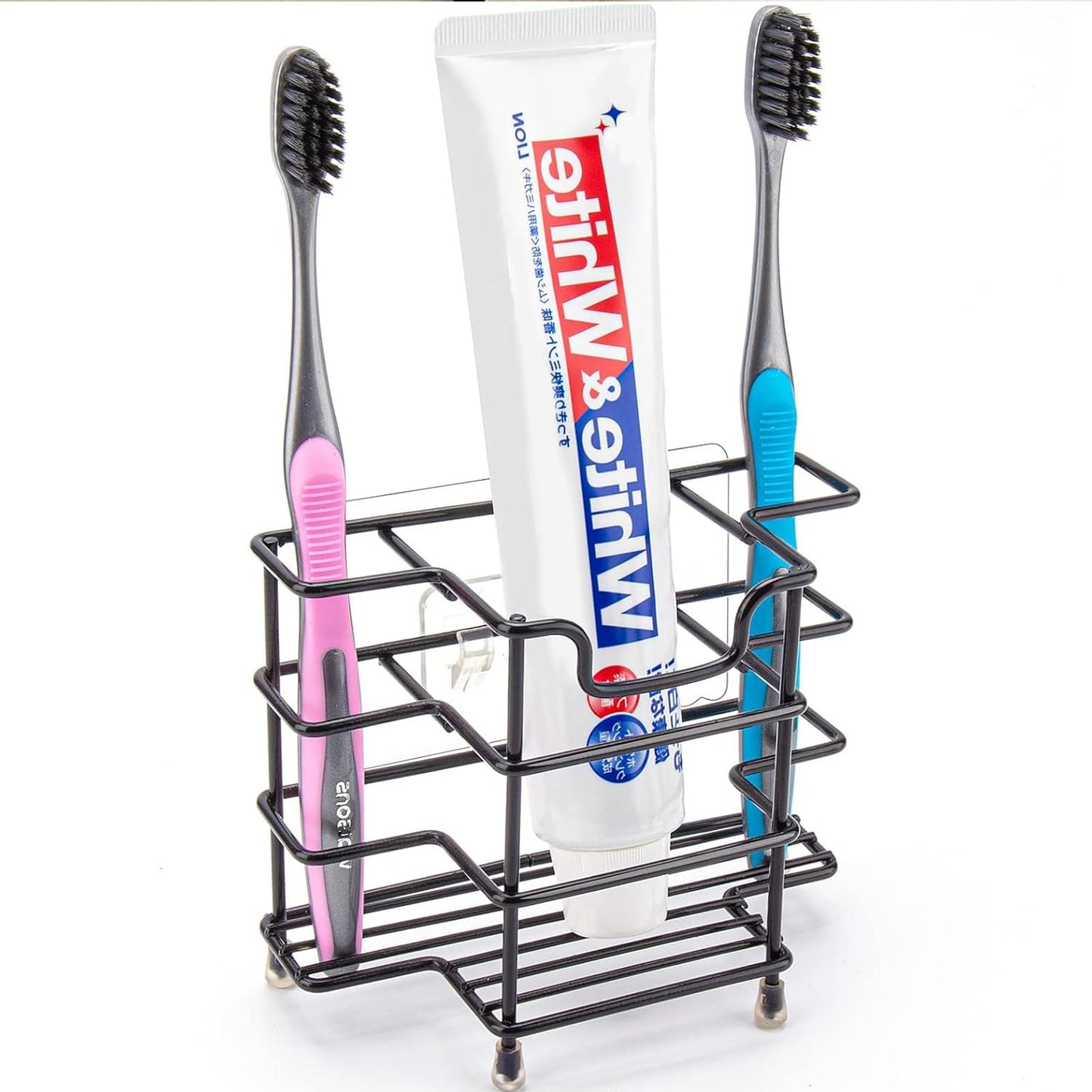 Toothbrush Holders for Bathroom, Stainless Steel, Black | 7-Slot, Organizer
