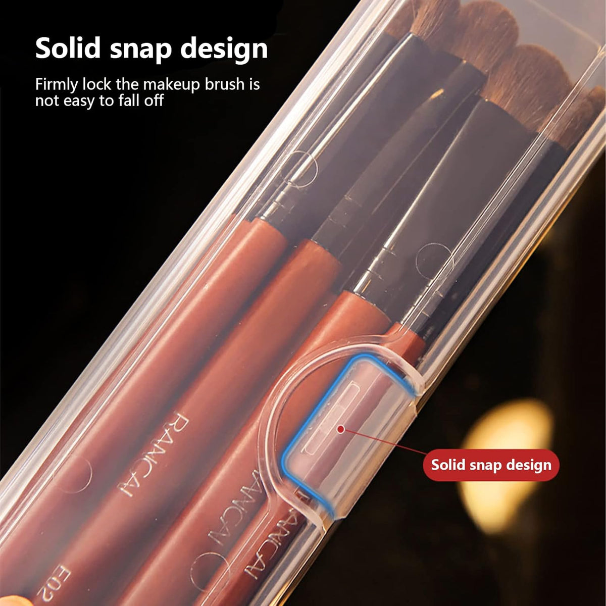 Portable Travel Cosmetic Brush Holder Dispenser Cutlery Storage Jar with Transparent Lid - Fixed Frame - Cotton Swab & Dental Floss Box - 3 pcs (8.4x1.9x1.2 in)