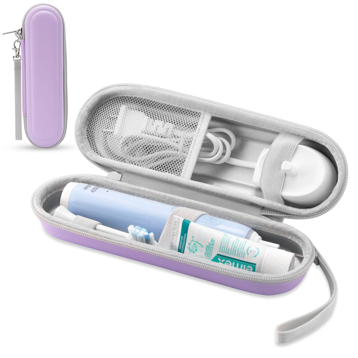 Toothbrush Travel Case for Oral B/Oral-B Pro 1000 1500 5000 7000 & Philips Sonicare 4100 1100 5300 5100 6100/iO Electric Toothbrush, Hard Protective Storage Bag (Black)