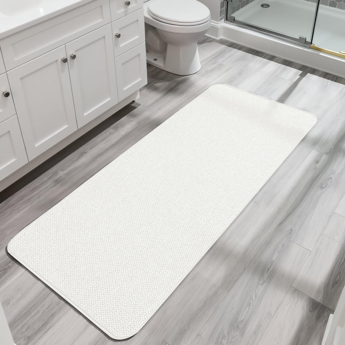 Bath Mat,Ultra Thin Bathroom Rugs,Rubber Bath Mats for Bathroom,No Slip Bath Rugs,Quick Dry,Machine Washable,Low Pile,Absorbent,Shower Outside,Sink,Home Decor Accessories.Grey,1'5"x2'3"(17x27Inch)