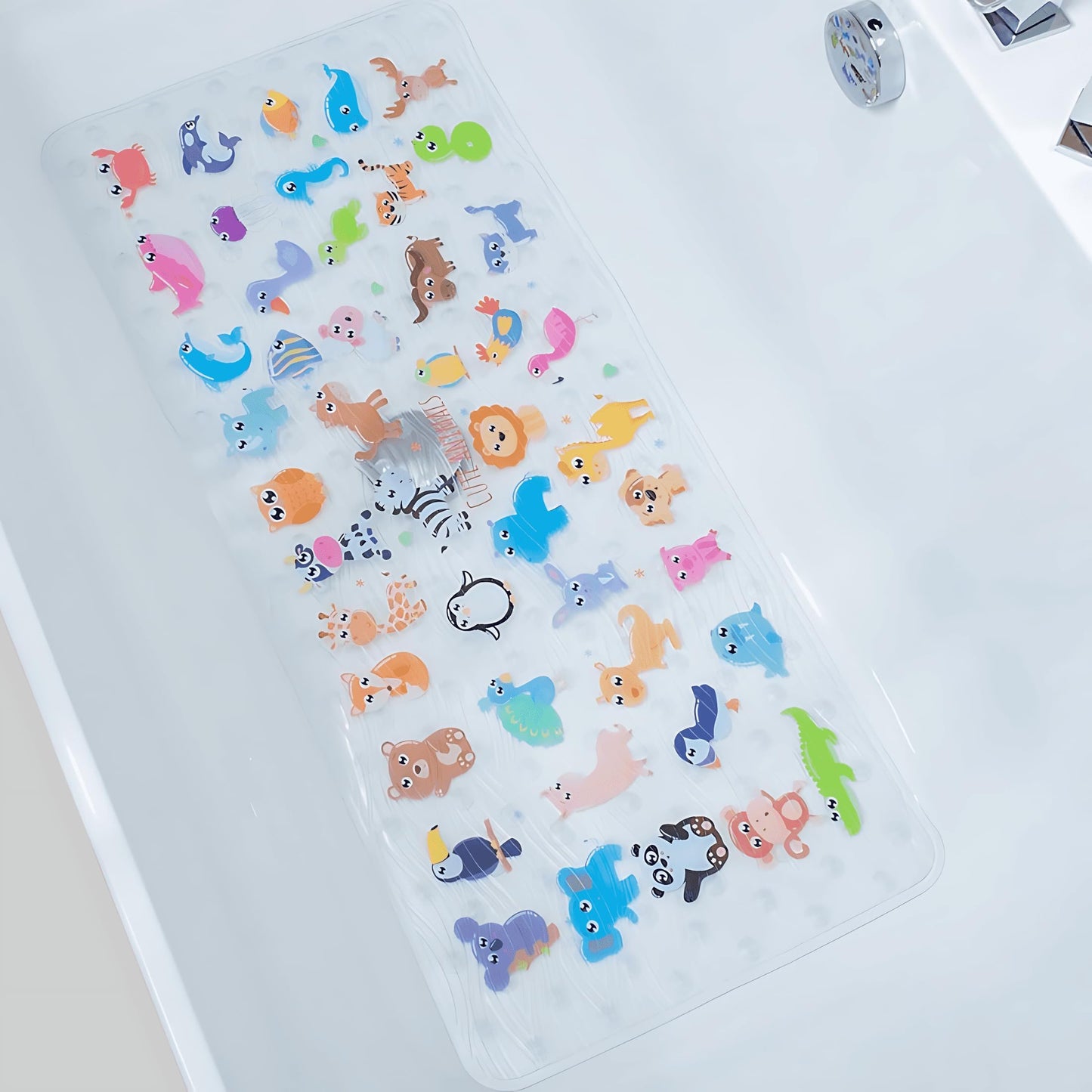 BEEHOMEE Bath Mats for Tub Kids,Baby Toddler - Large Cartoon Non-Slip Bathroom Bathtub Anti-Slip Shower Mats for Floor 35x15,Machine Washable XL Size Bathroom Mats (Blue-Octopus)
