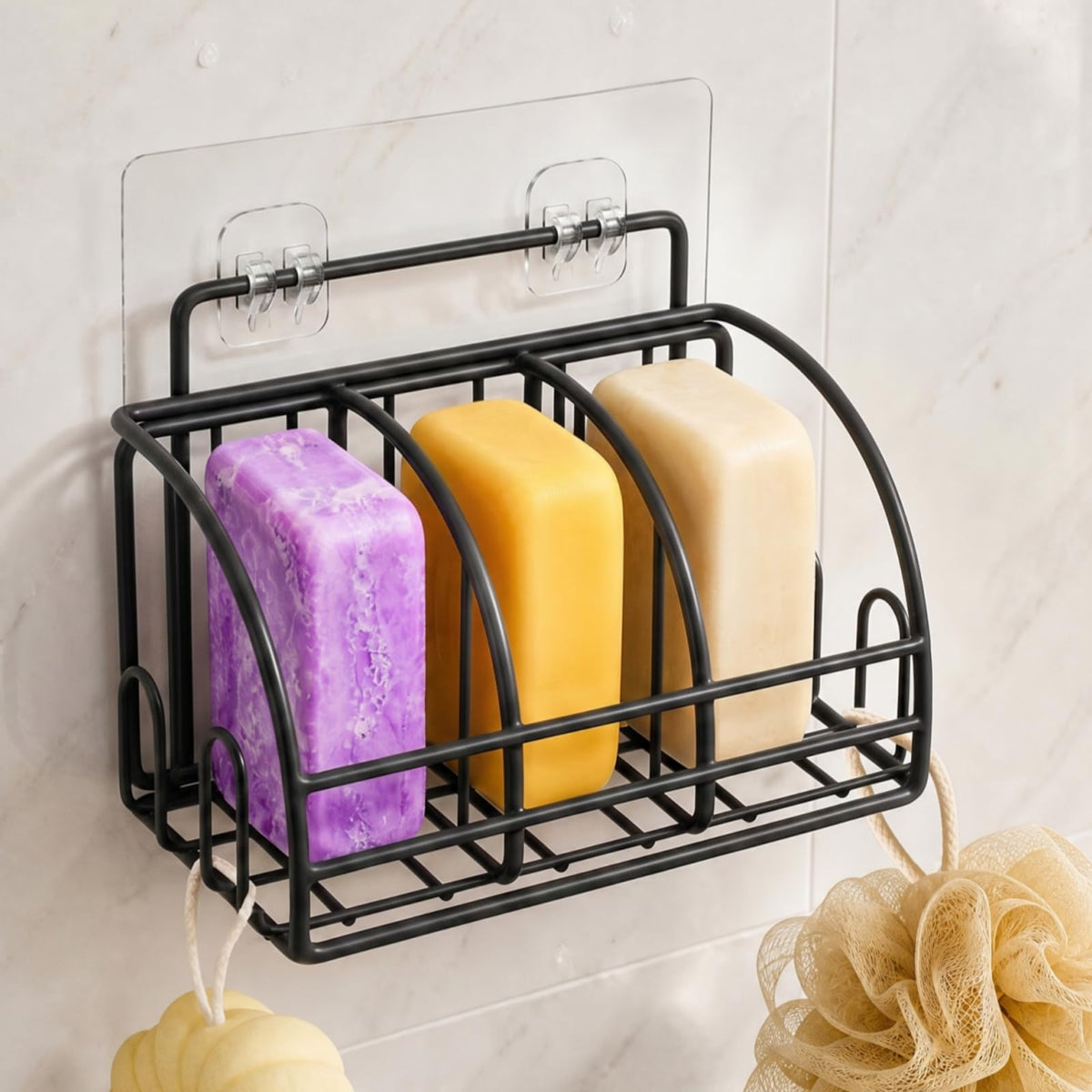 Soap Dish Bar Soap Holder for Shower Sponge Holder for Kitchen Sink Storage | Organizer for Bathroom Wall Sponge Holder for Kitchen Sink Kitchen Storage Accessories