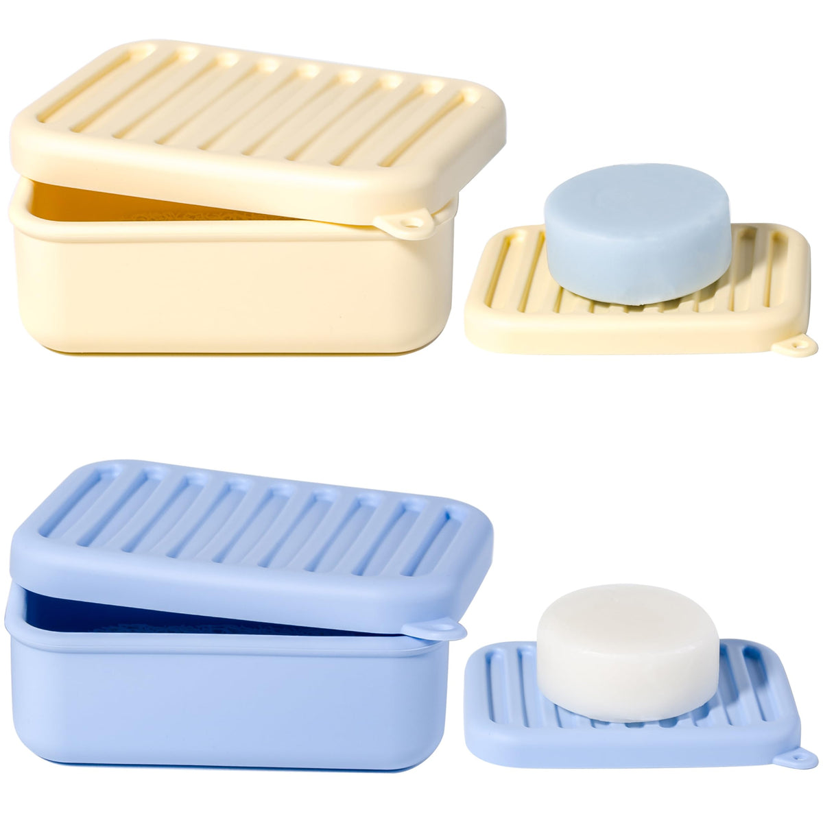 Portable Leakproof Travel Soap Case, Silicone Travel Soap Case, Compact Soap Holder with Drainage Layer, Travel Soap Holder for Camping, Gym, Outdoor (Coral-Red)
