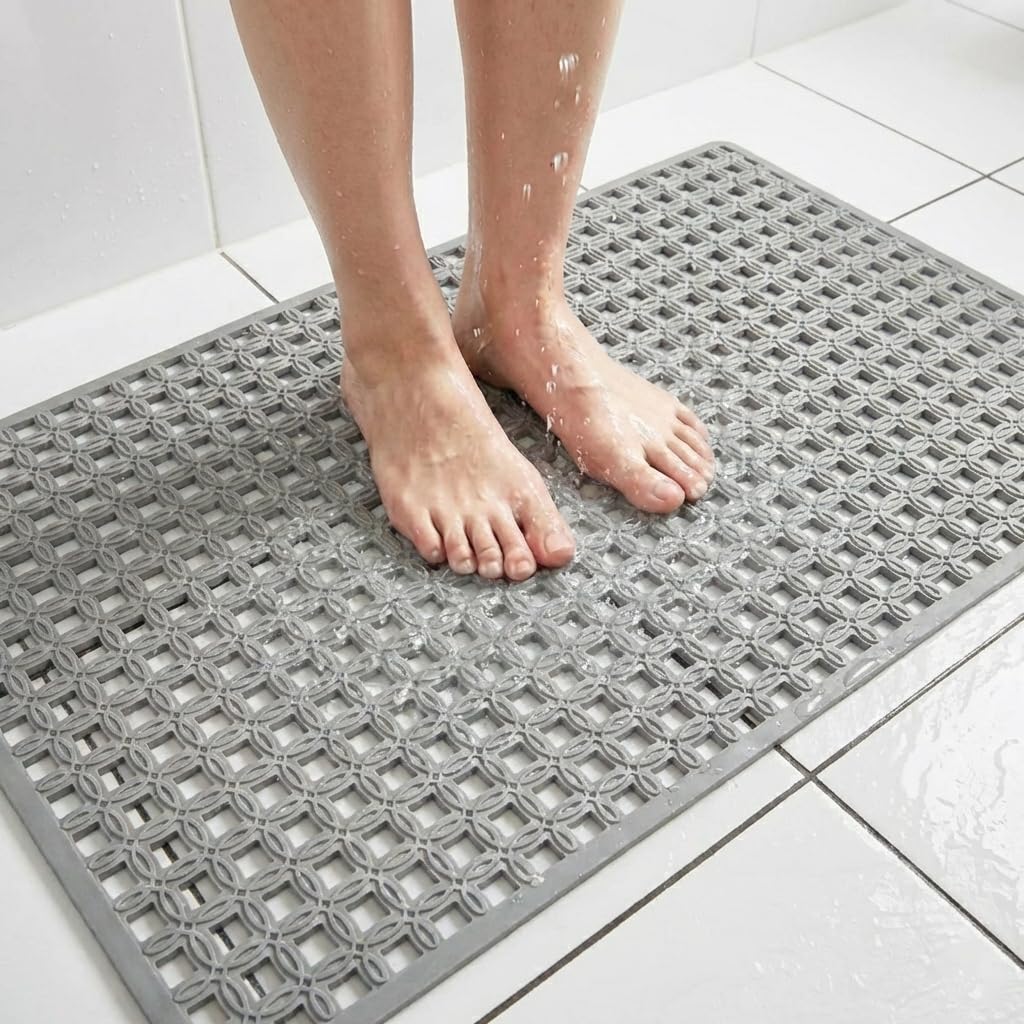 BEEHOMEE Bath Mats for Tub Kids,Baby Toddler - Large Cartoon Non-Slip Bathroom Bathtub Anti-Slip Shower Mats for Floor 35x15,Machine Washable XL Size Bathroom Mats (Blue-Octopus)