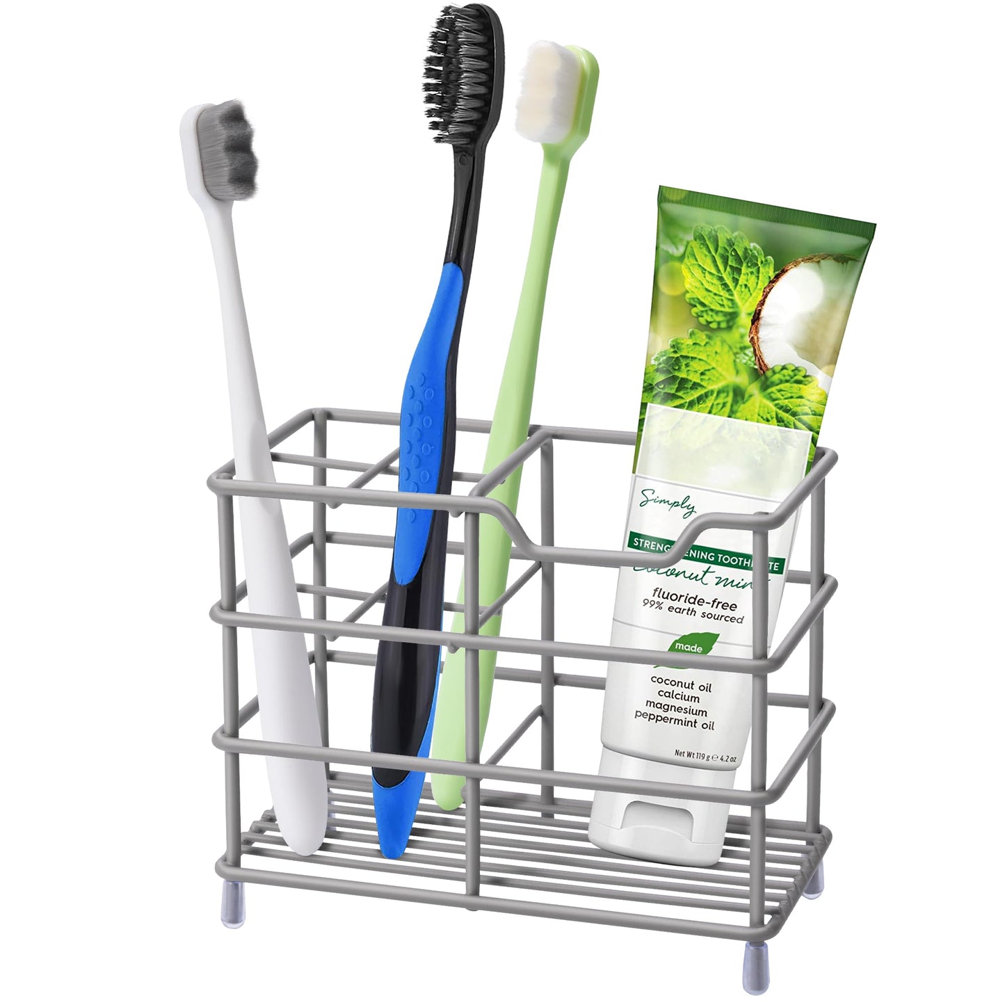 Toothbrush Holders for Bathrooms 304 Stainless Steel Quick Drying Black | Upgrade Heavy Duty Sturdy Durable Toothpaste Holder Bathroom Organizer Storage Decor Accessories Tooth Brush Holder Caddy