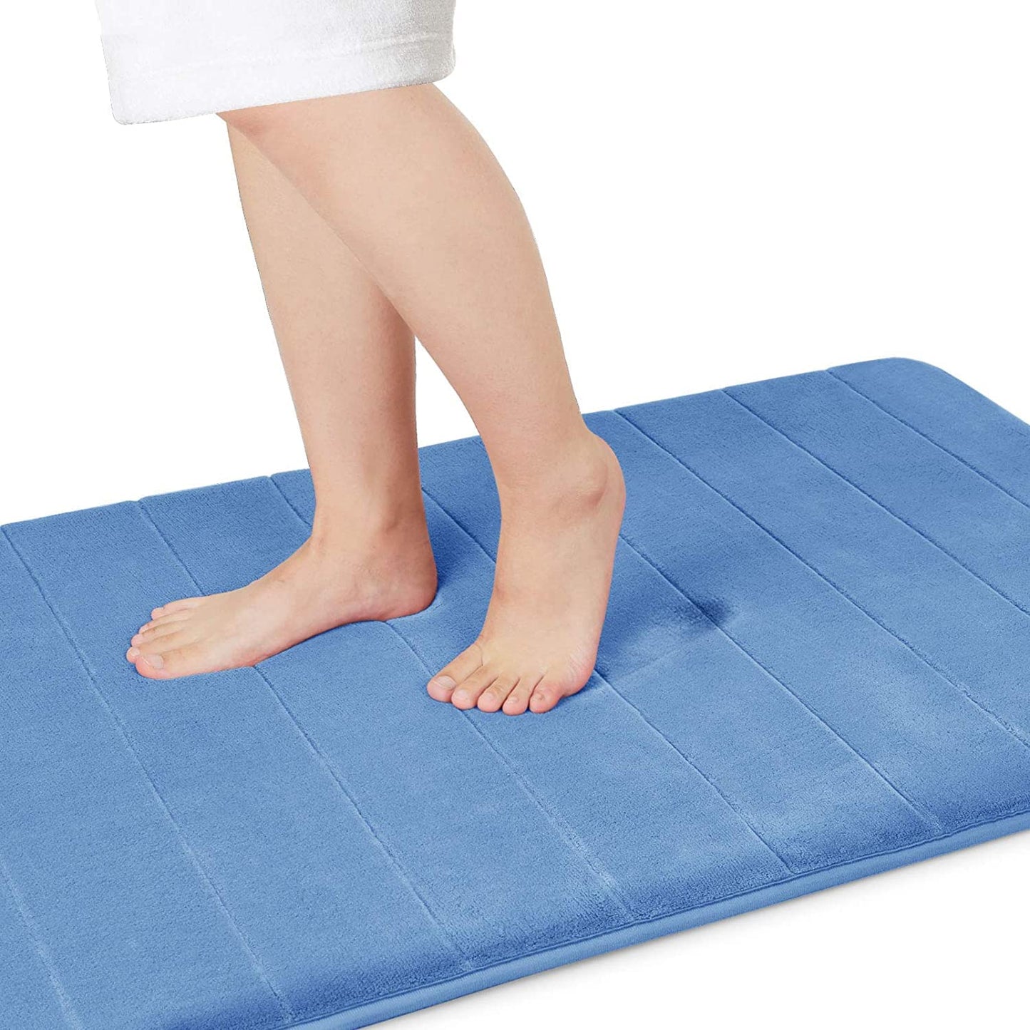 Yimobra Memory Foam Bath Mat, Super Soft Absorbent Bathroom Rug Non Slip, Quick Dry, Machine Washable Floor Carpet for Tub Shower, Home Decor Accessories, 24x17, Grey