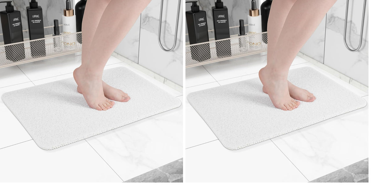 Hargiis Non Slip Bathtub Mat, Anti Slip Shower Mat, Fast Drying Bath Tub Mats, Foot Scrubber Mat, Anti Slip Mat for Tub, Floor, Bathroom, Home, Kitchen, Hotel (Beige 24"x16")