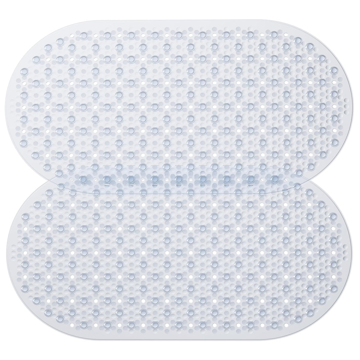 HITSLAM Bathtub Mat Non Slip, 27x15 Inch Bubble Oval Bath Tub Mat for Bathroom, Machine Washable Shower Mat with Suction Cups and Drain Holes, Clear