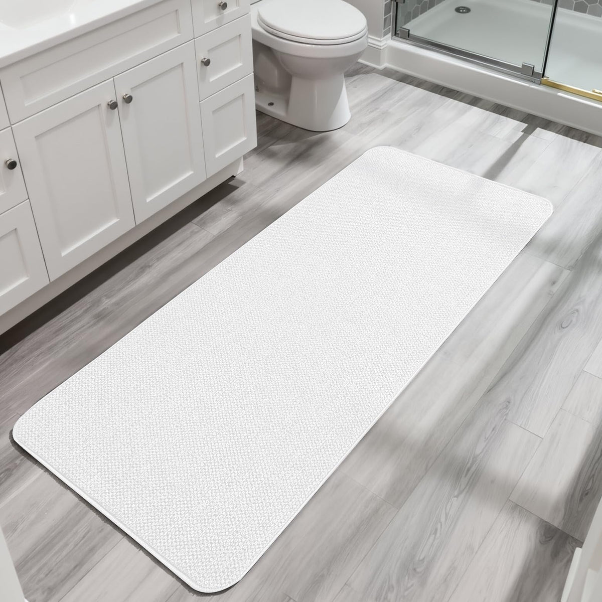 Bath Mat,Ultra Thin Bathroom Rugs,Rubber Bath Mats for Bathroom,No Slip Bath Rugs,Quick Dry,Machine Washable,Low Pile,Absorbent,Shower Outside,Sink,Home Decor Accessories.Grey,1'5"x2'3"(17x27Inch)
