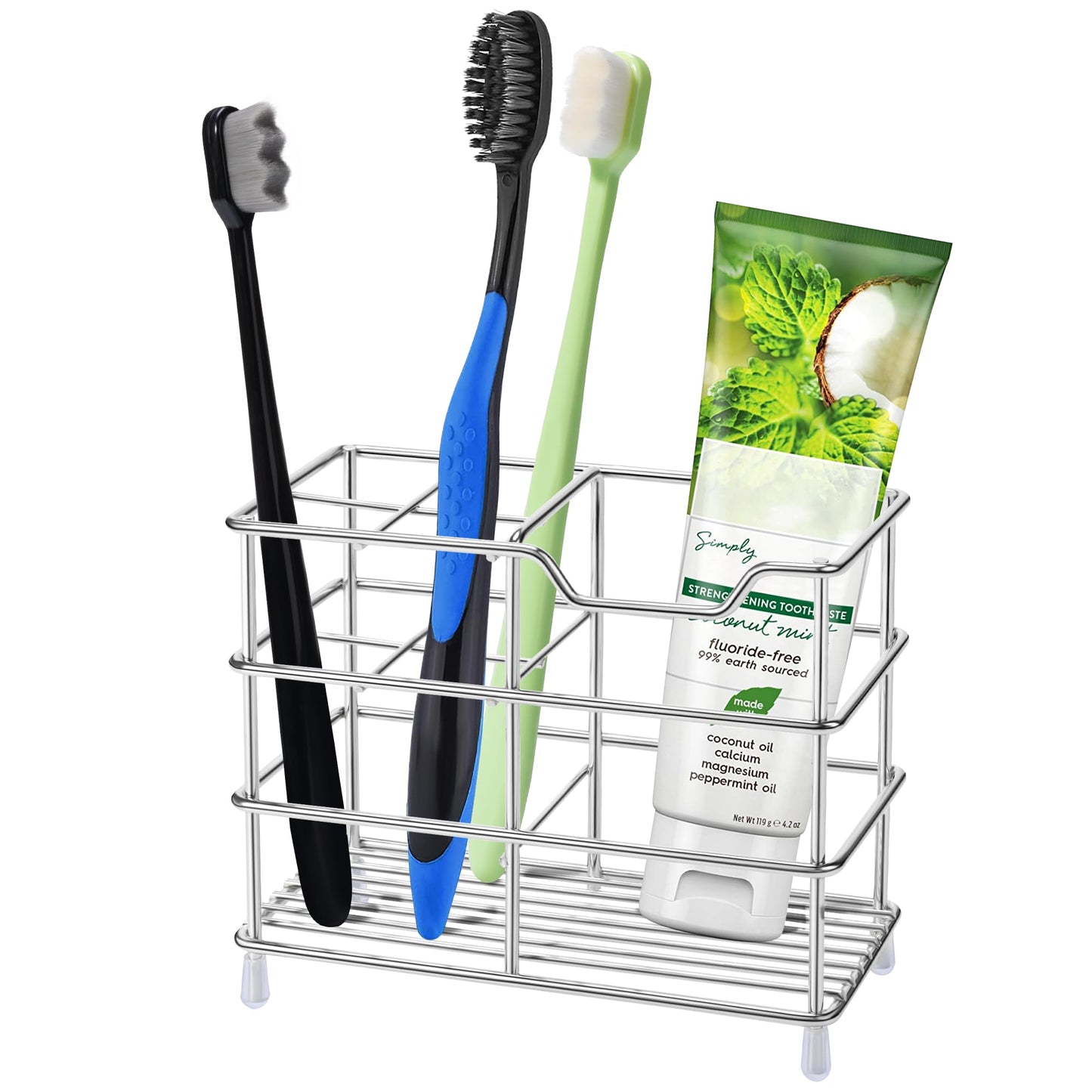 Toothbrush Holders for Bathrooms 304 Stainless Steel Quick Drying Black | Upgrade Heavy Duty Sturdy Durable Toothpaste Holder Bathroom Organizer Storage Decor Accessories Tooth Brush Holder Caddy