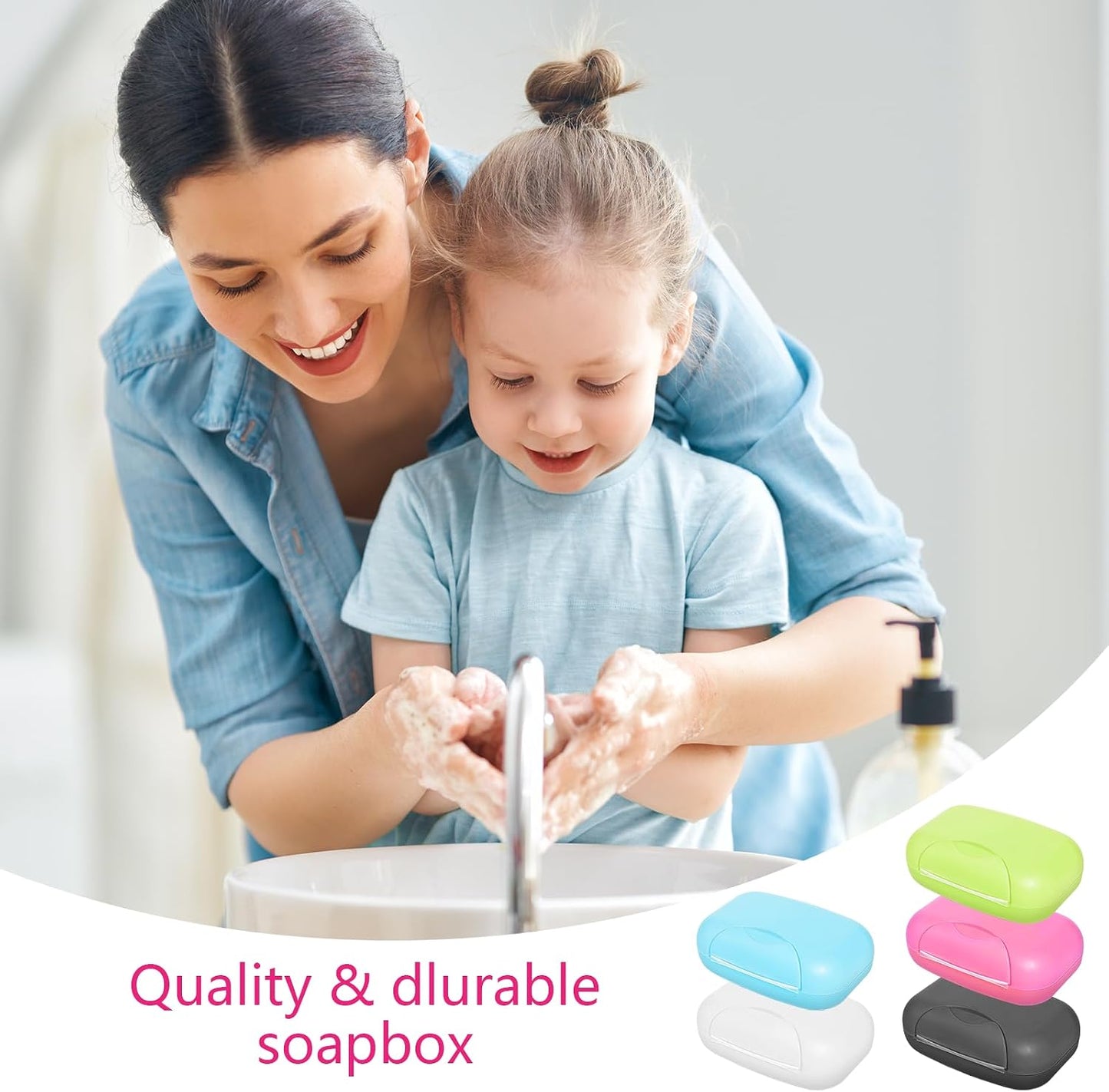 20 Pcs Portable Travel Soap Dish with Lid, Plastic, Rectangular, Colorful, Soap Bar Holders