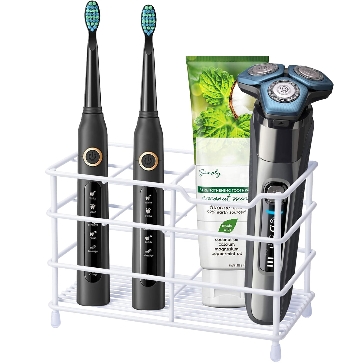 Toothbrush Holders for Bathrooms 304 Stainless Steel Quick Drying Black | Upgrade Heavy Duty Sturdy Durable Toothpaste Holder Bathroom Organizer Storage Decor Accessories Tooth Brush Holder Caddy