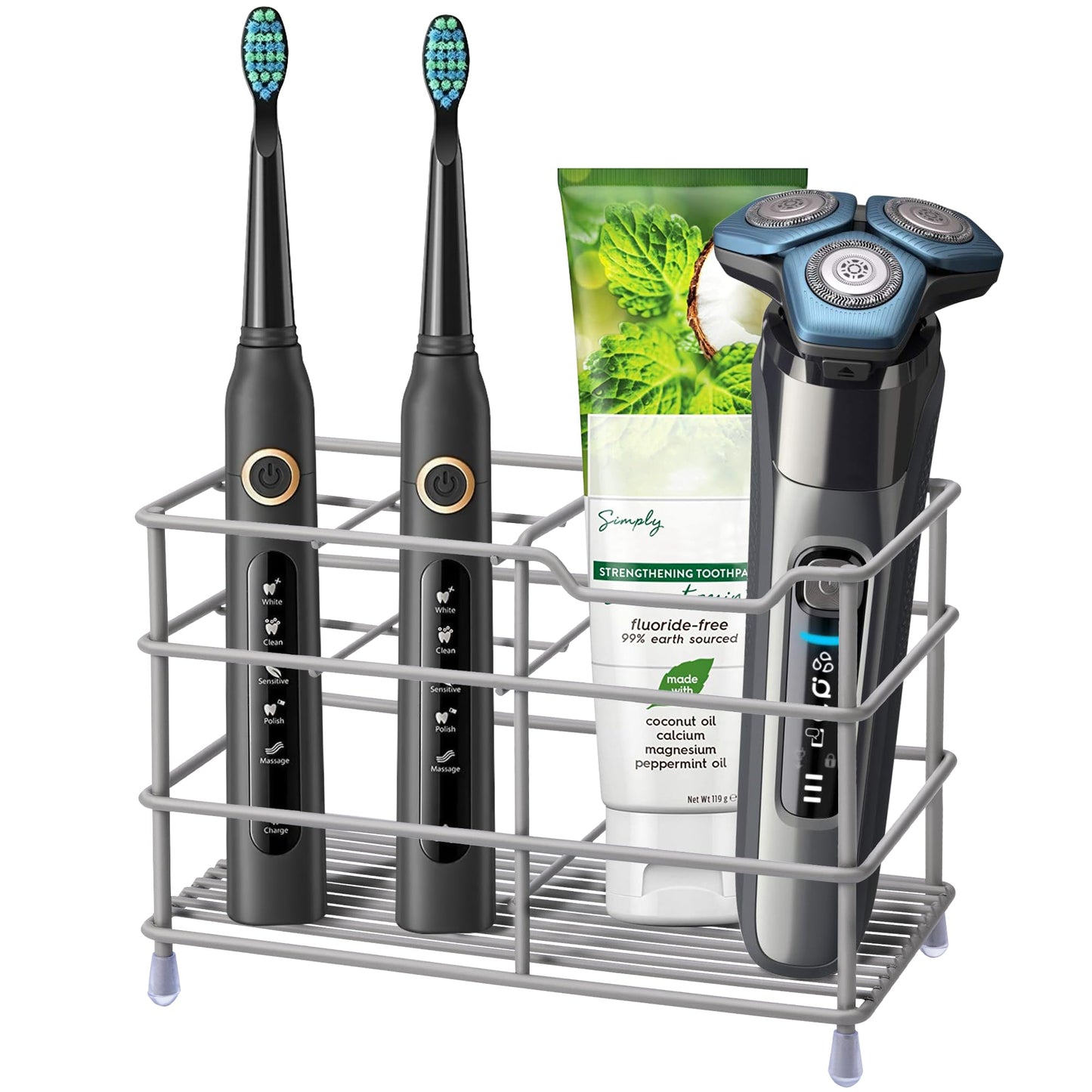 Toothbrush Holders for Bathrooms 304 Stainless Steel Quick Drying Black | Upgrade Heavy Duty Sturdy Durable Toothpaste Holder Bathroom Organizer Storage Decor Accessories Tooth Brush Holder Caddy