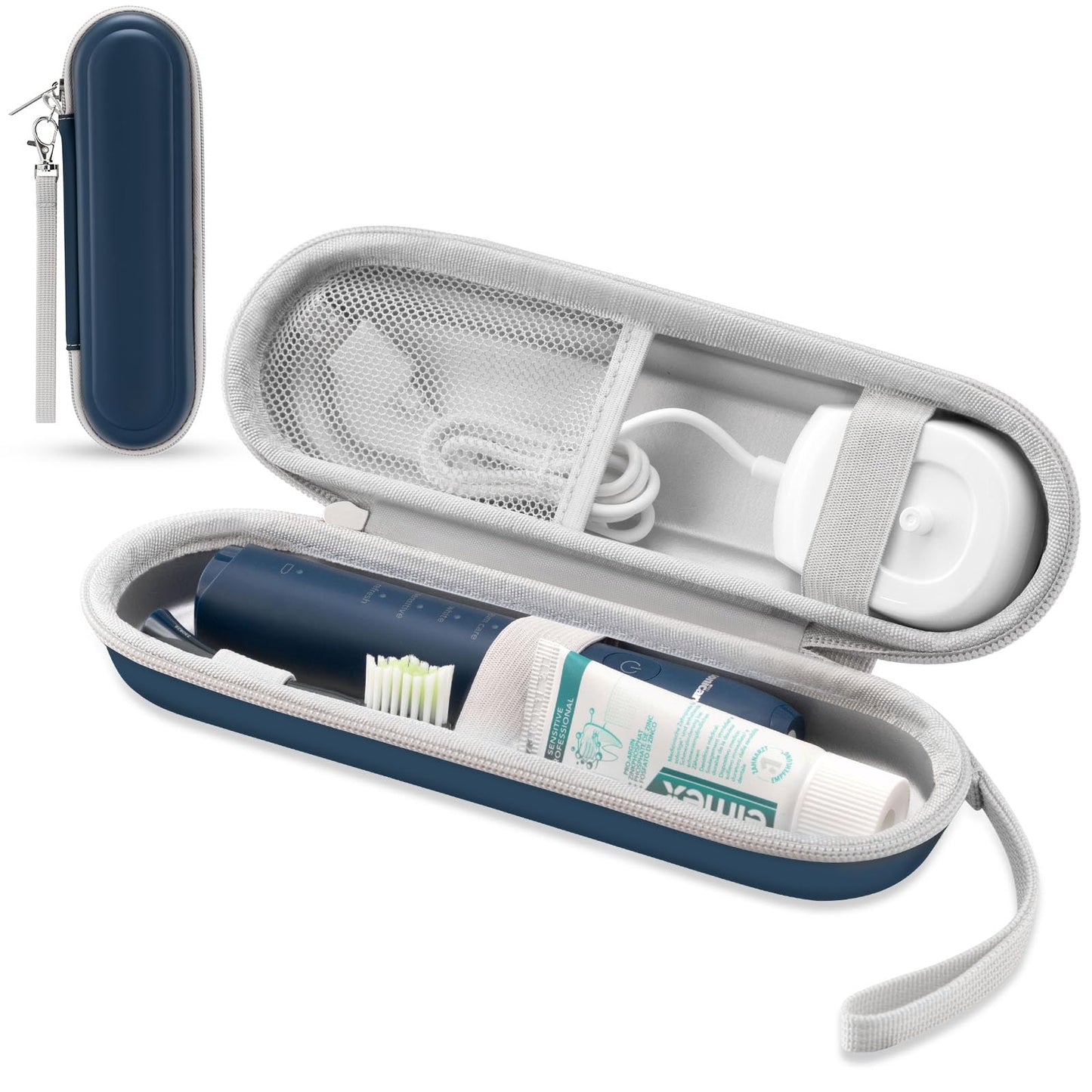 Toothbrush Travel Case for Oral B/Oral-B Pro 1000 1500 5000 7000 & Philips Sonicare 4100 1100 5300 5100 6100/iO Electric Toothbrush, Hard Protective Storage Bag (Black)