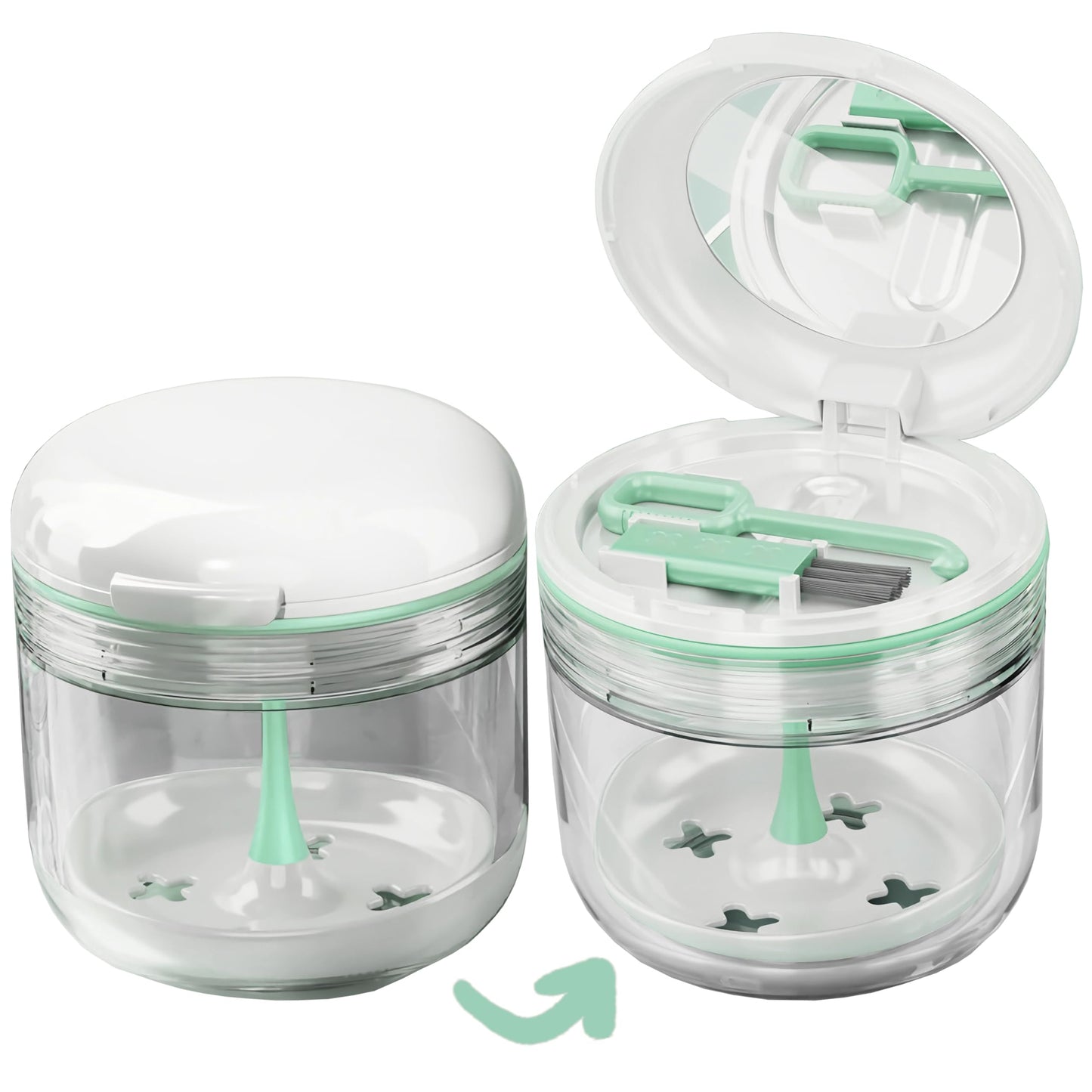 MURRI&MURRDI Retainer Mouth Guard Soak Container Box, Denture Bath Case with Strainer Basket, Braces Cleaner Cup Leak Proof, Travel Cleaning Storage Holder for Aligners Dental, Pink