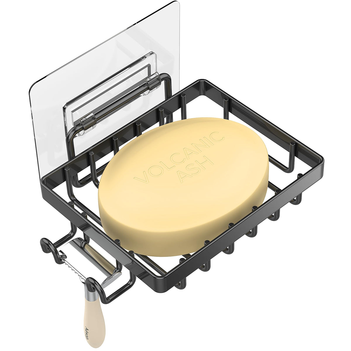 Moforoco Double Soap Bar Holder for Shower, No Drilling, 304 Stainless Steel, Wall Mounted Soap Holder with 4 Hooks and Razor Holder, Shower Rack Soap Tray Bar Soap for Bathroom Accessories Organizer