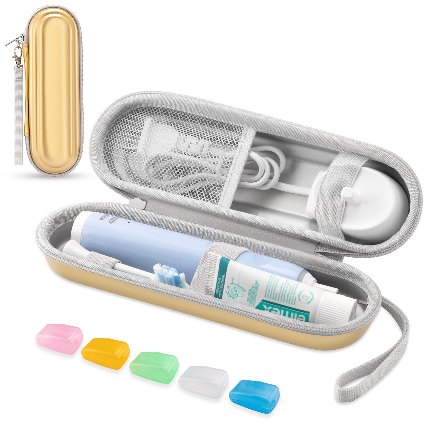 Toothbrush Travel Case for Oral B/Oral-B Pro 1000 1500 5000 7000 & Philips Sonicare 4100 1100 5300 5100 6100/iO Electric Toothbrush, Hard Protective Storage Bag (Black)