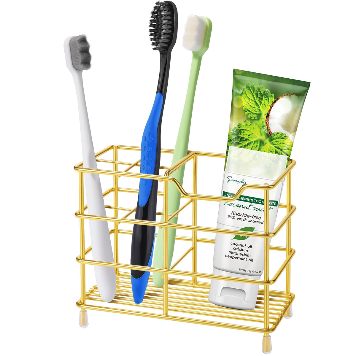 Toothbrush Holders for Bathrooms 304 Stainless Steel Quick Drying Black | Upgrade Heavy Duty Sturdy Durable Toothpaste Holder Bathroom Organizer Storage Decor Accessories Tooth Brush Holder Caddy