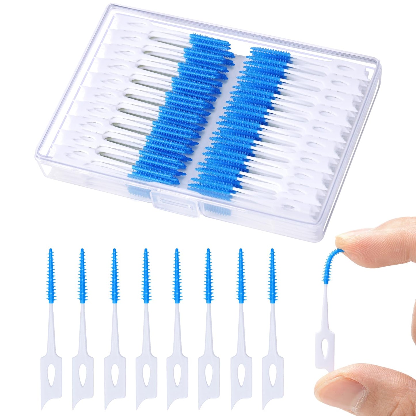 220 PCS Dental Floss Picks, Soft Toothpicks Brush for Teeth, Green | Silicone interdental Brush, Floss Picks for Teeth Cleaning, Toothpicks Brush Between Teeth, Tooth Flossing Brush with Case