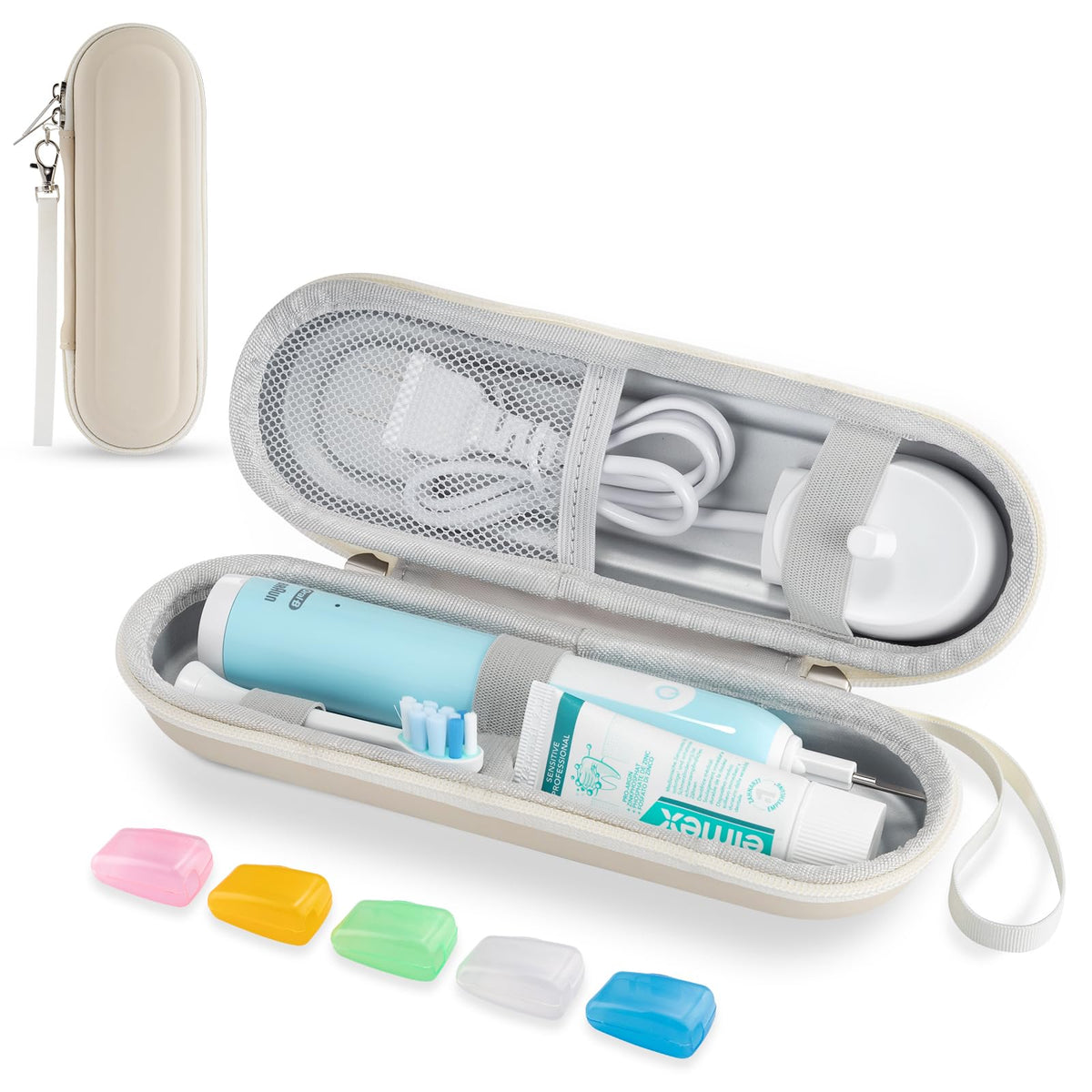 Toothbrush Travel Case for Oral B/Oral-B Pro 1000 1500 5000 7000 & Philips Sonicare 4100 1100 5300 5100 6100/iO Electric Toothbrush, Hard Protective Storage Bag (Black)