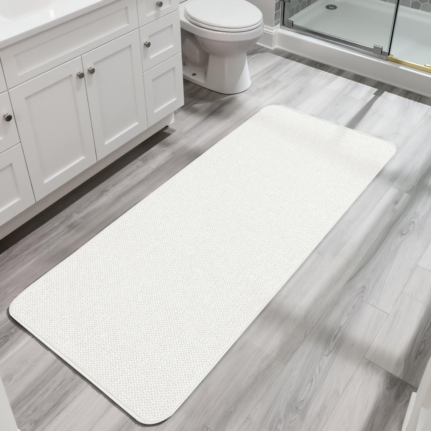 Bath Mat,Ultra Thin Bathroom Rugs,Rubber Bath Mats for Bathroom,No Slip Bath Rugs,Quick Dry,Machine Washable,Low Pile,Absorbent,Shower Outside,Sink,Home Decor Accessories.Grey,1'5"x2'3"(17x27Inch)