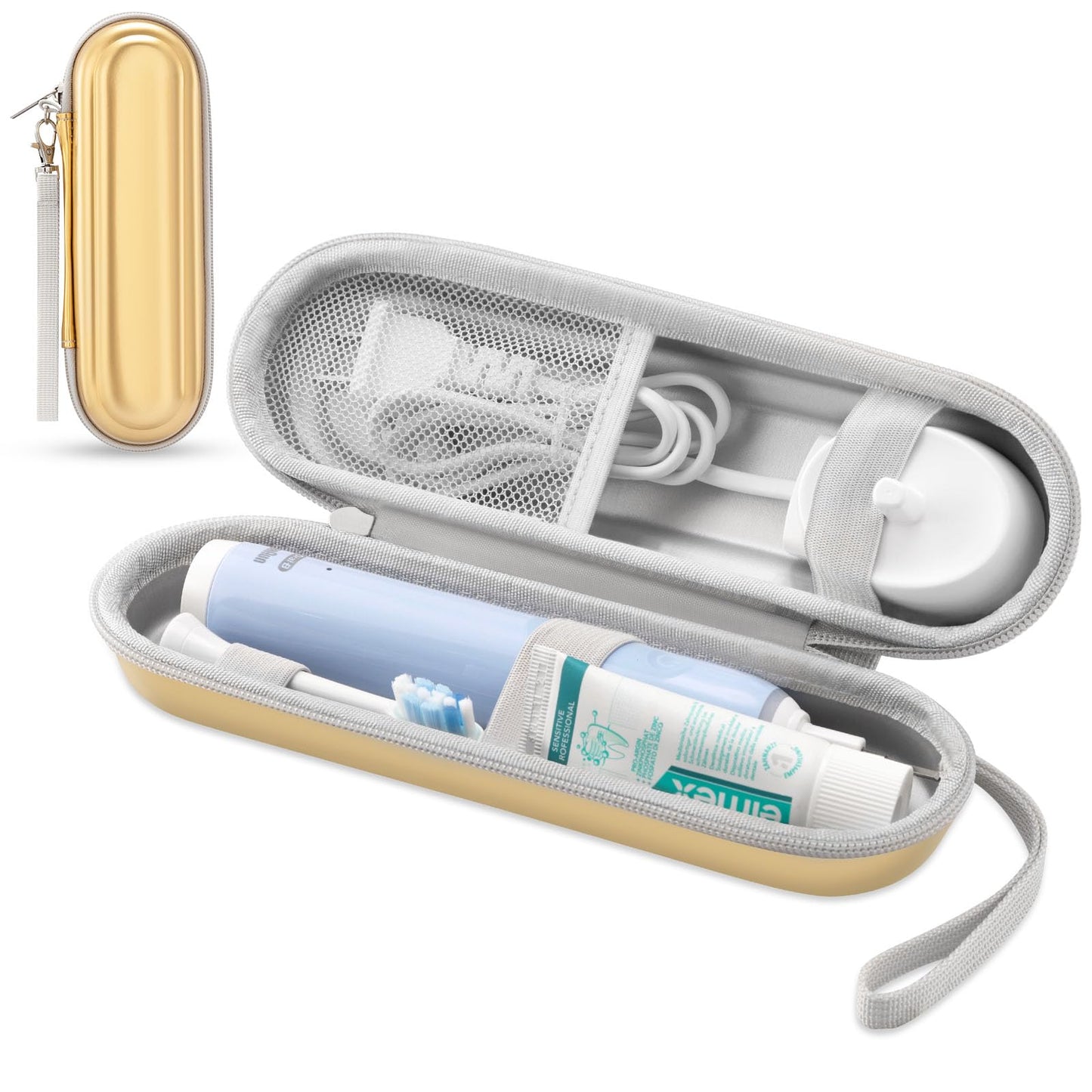 Toothbrush Travel Case for Oral B/Oral-B Pro 1000 1500 5000 7000 & Philips Sonicare 4100 1100 5300 5100 6100/iO Electric Toothbrush, Hard Protective Storage Bag (Black)