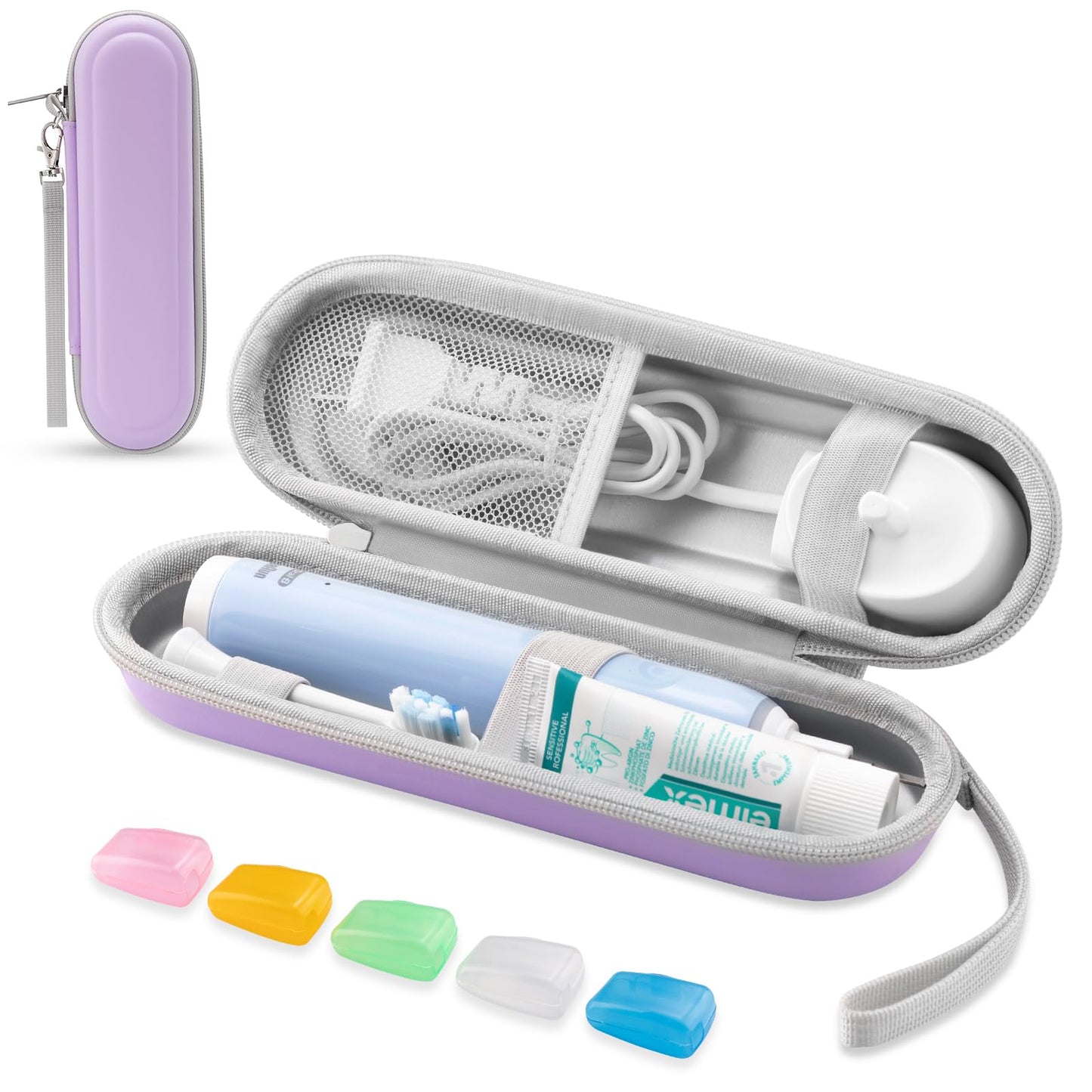 Toothbrush Travel Case for Oral B/Oral-B Pro 1000 1500 5000 7000 & Philips Sonicare 4100 1100 5300 5100 6100/iO Electric Toothbrush, Hard Protective Storage Bag (Black)