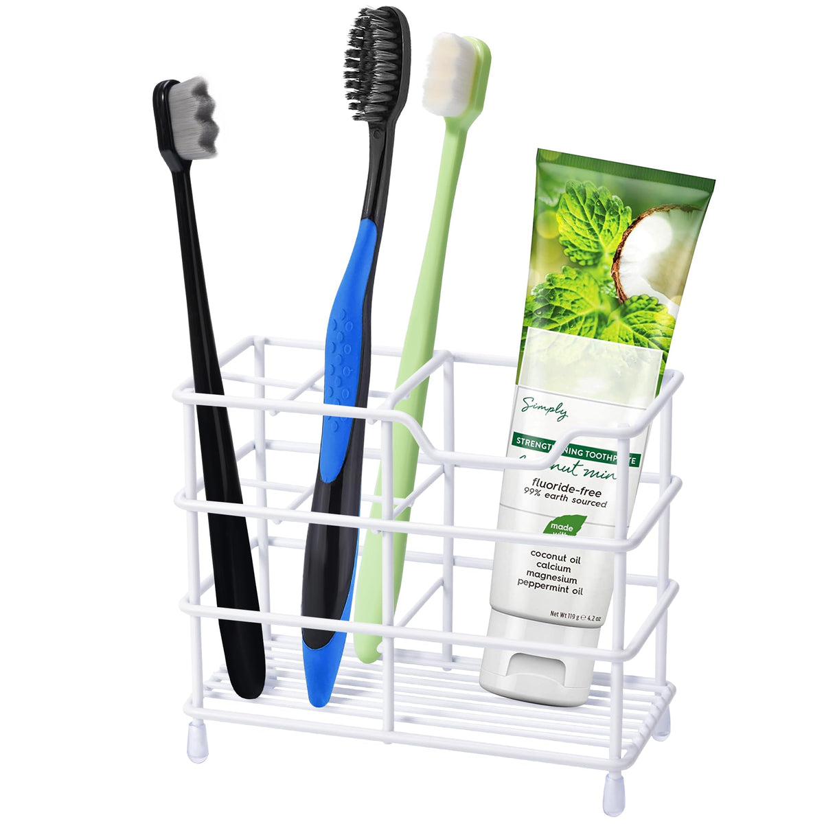 Toothbrush Holders for Bathrooms 304 Stainless Steel Quick Drying Black | Upgrade Heavy Duty Sturdy Durable Toothpaste Holder Bathroom Organizer Storage Decor Accessories Tooth Brush Holder Caddy