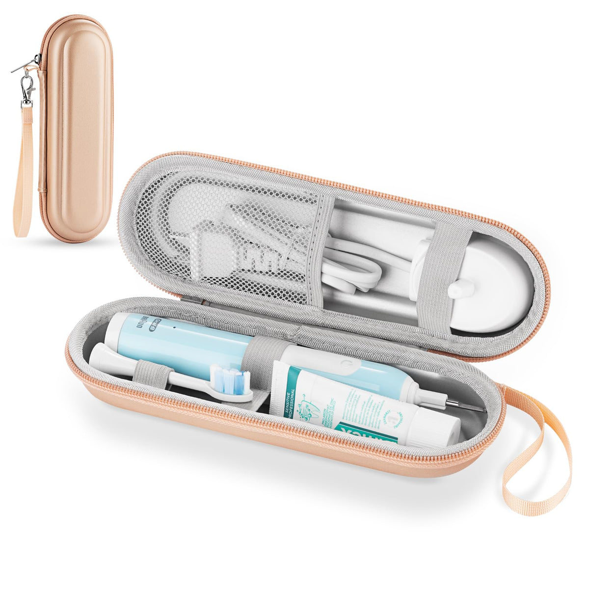 Toothbrush Travel Case for Oral B/Oral-B Pro 1000 1500 5000 7000 & Philips Sonicare 4100 1100 5300 5100 6100/iO Electric Toothbrush, Hard Protective Storage Bag (Black)