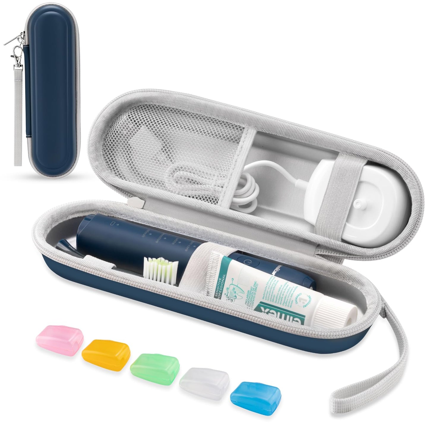 Toothbrush Travel Case for Oral B/Oral-B Pro 1000 1500 5000 7000 & Philips Sonicare 4100 1100 5300 5100 6100/iO Electric Toothbrush, Hard Protective Storage Bag (Black)
