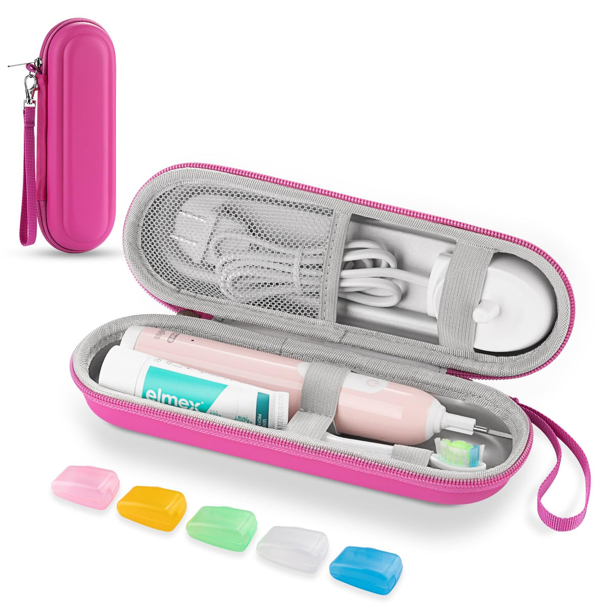 Toothbrush Travel Case for Oral B/Oral-B Pro 1000 1500 5000 7000 & Philips Sonicare 4100 1100 5300 5100 6100/iO Electric Toothbrush, Hard Protective Storage Bag (Black)