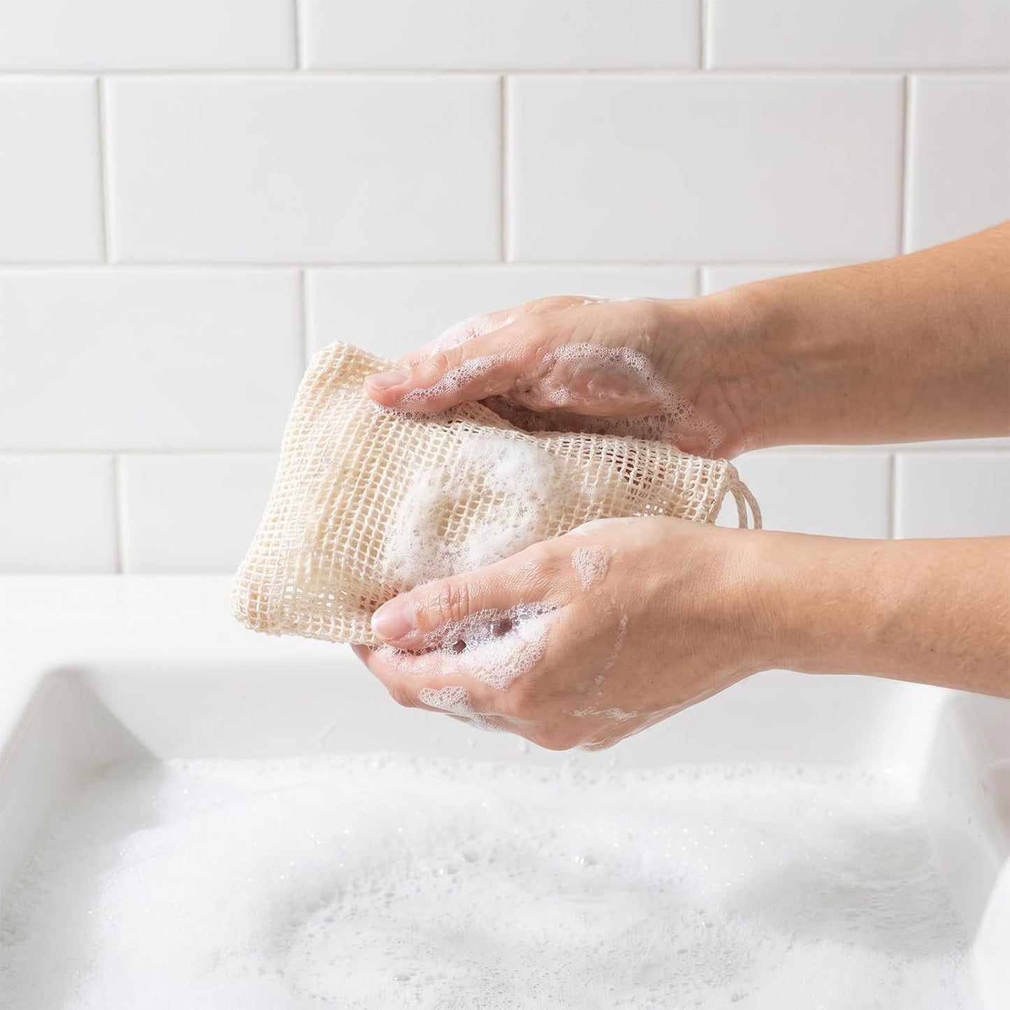 6 PCS Natural Sisal Soap Saver Bag, Mesh Sisal Soap Bags for Soap Bars with Drawstring, Exfoliating Foaming Quick Drying Bar Soap Net Pouch for Shower