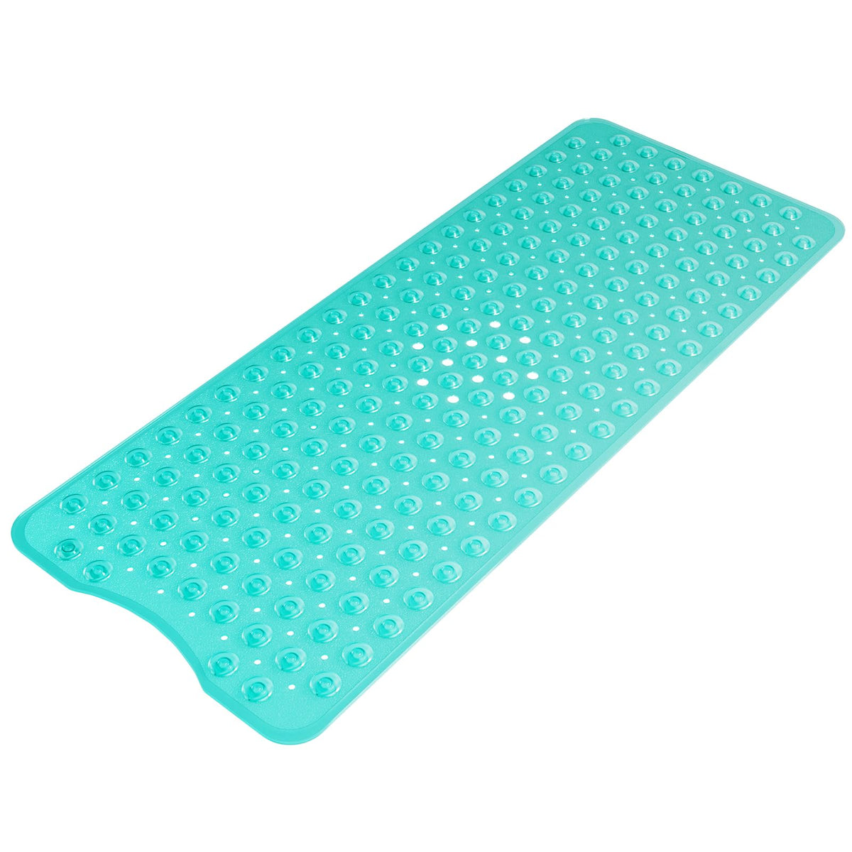 AmazerBath Shower Mat Non Slip 40 x 16 Inches, Bathtub Mat Shower Stall Mats with Suction Cups and Drain Holes, Non Slip Bath Mat for Tub for Elderly & Kids, Clear Blue