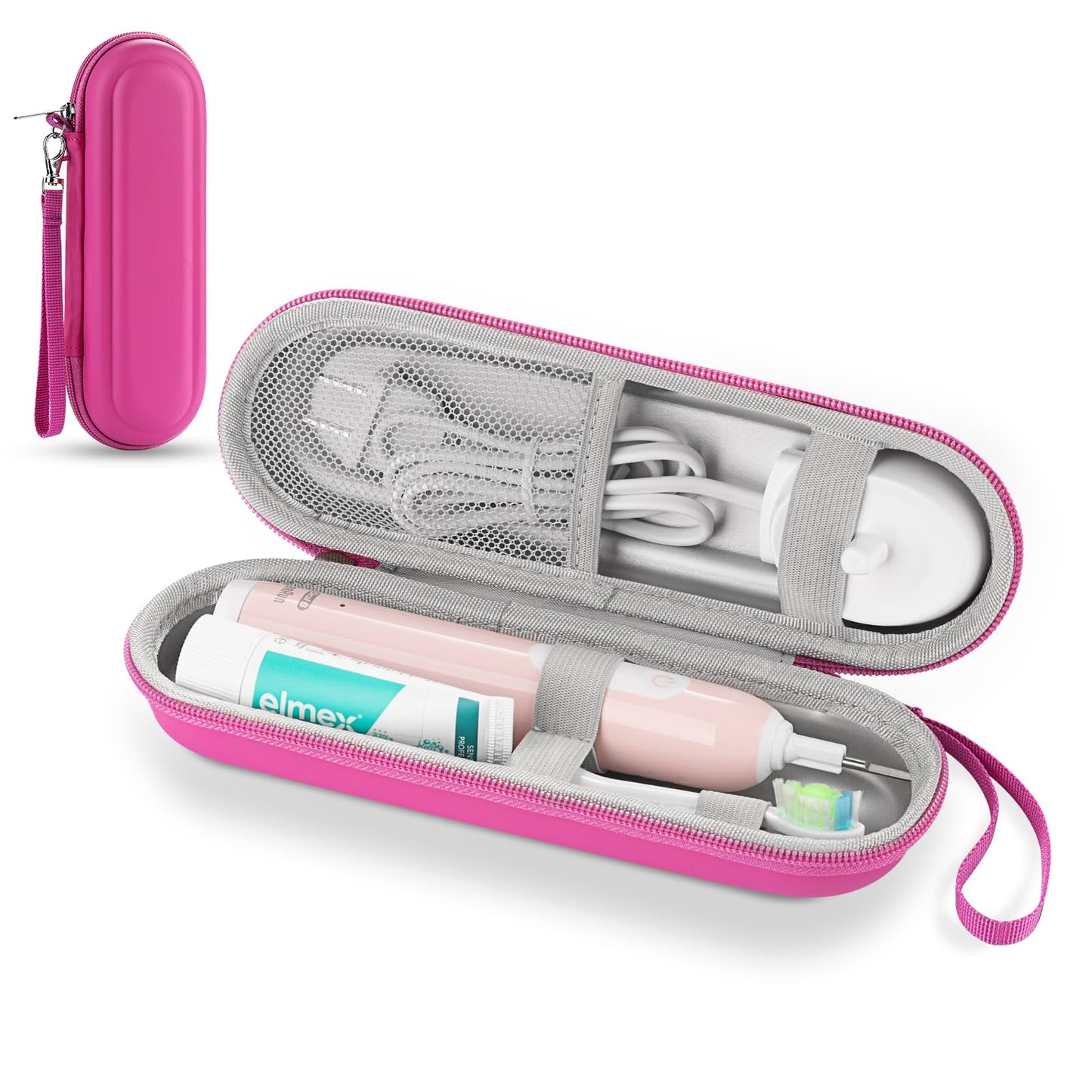 Toothbrush Travel Case for Oral B/Oral-B Pro 1000 1500 5000 7000 & Philips Sonicare 4100 1100 5300 5100 6100/iO Electric Toothbrush, Hard Protective Storage Bag (Black)