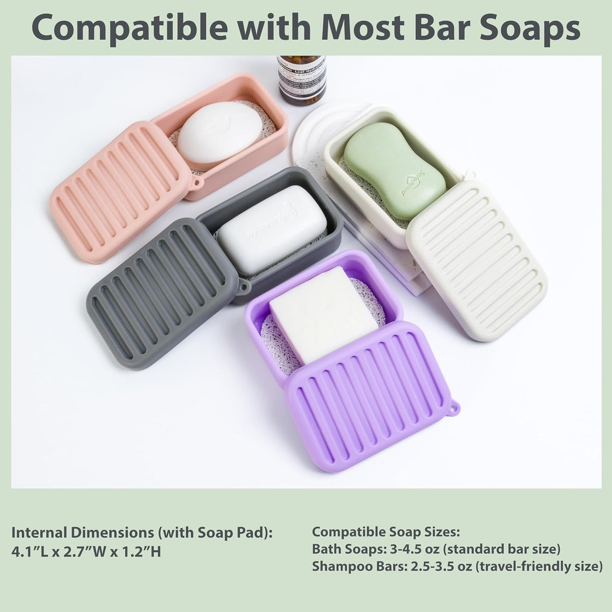 Portable Leakproof Travel Soap Case, Silicone Travel Soap Case, Compact Soap Holder with Drainage Layer, Travel Soap Holder for Camping, Gym, Outdoor (Coral-Red)