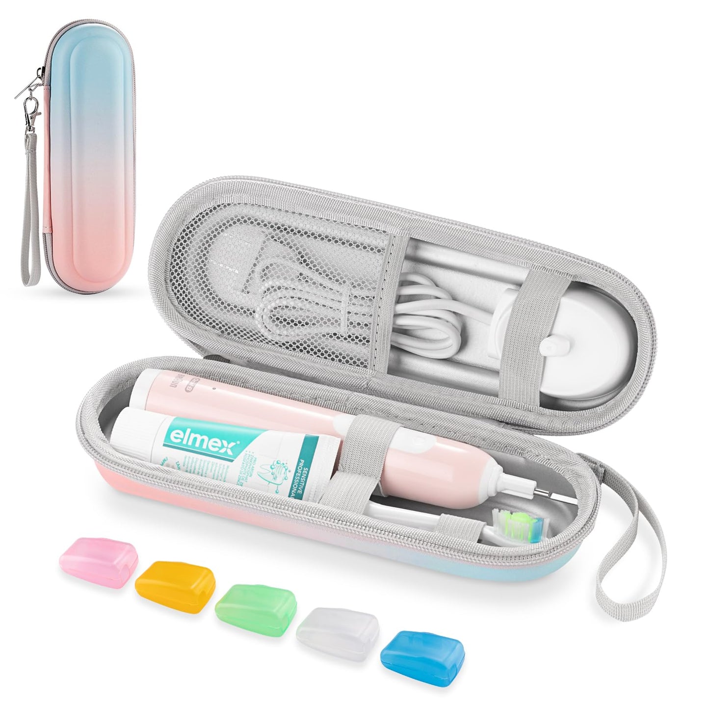 Toothbrush Travel Case for Oral B/Oral-B Pro 1000 1500 5000 7000 & Philips Sonicare 4100 1100 5300 5100 6100/iO Electric Toothbrush, Hard Protective Storage Bag (Black)