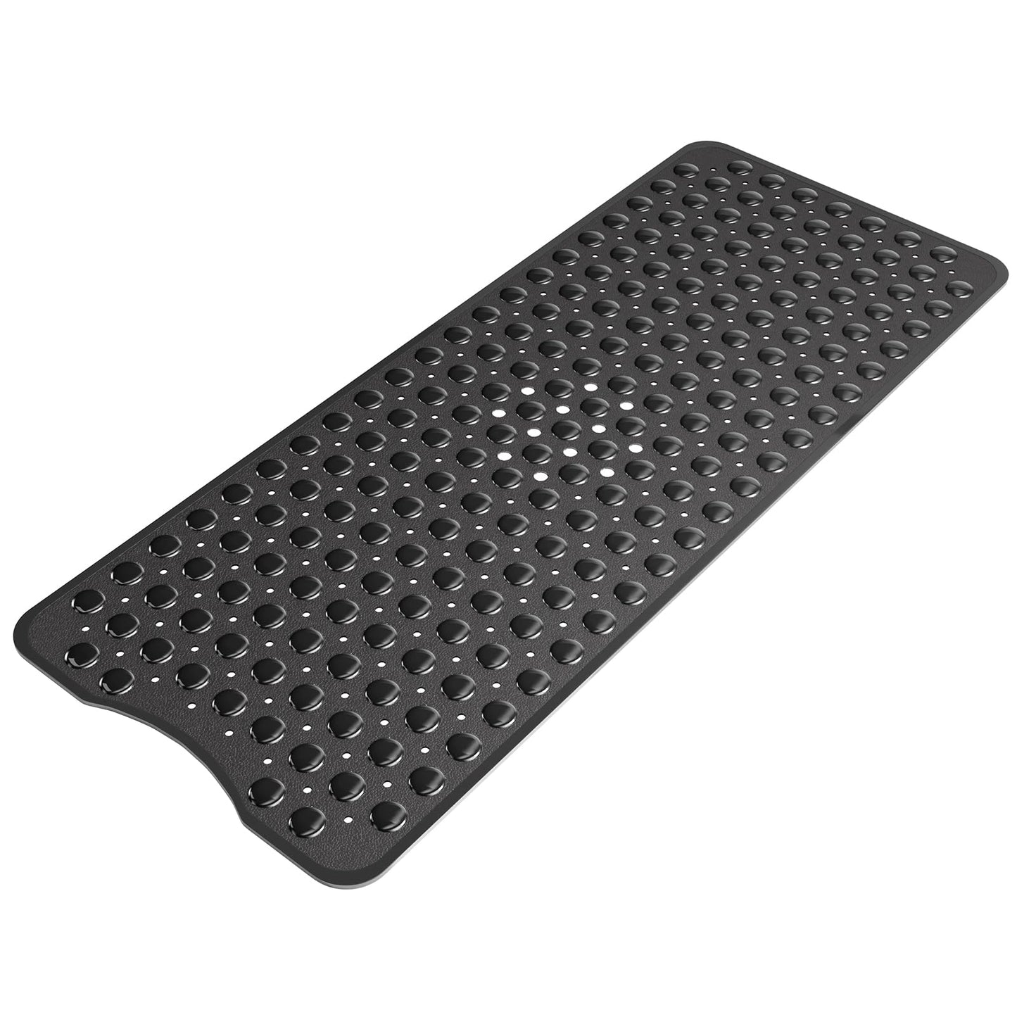 AmazerBath Shower Mat Non Slip 40 x 16 Inches, Bathtub Mat Shower Stall Mats with Suction Cups and Drain Holes, Non Slip Bath Mat for Tub for Elderly & Kids, Clear Blue