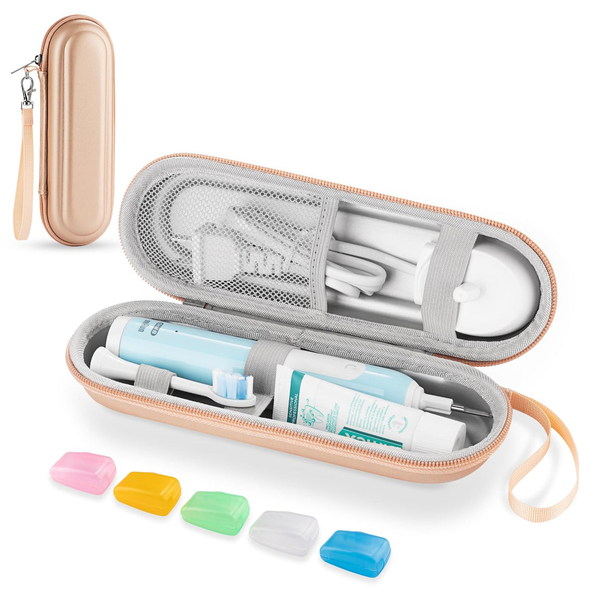 Toothbrush Travel Case for Oral B/Oral-B Pro 1000 1500 5000 7000 & Philips Sonicare 4100 1100 5300 5100 6100/iO Electric Toothbrush, Hard Protective Storage Bag (Black)