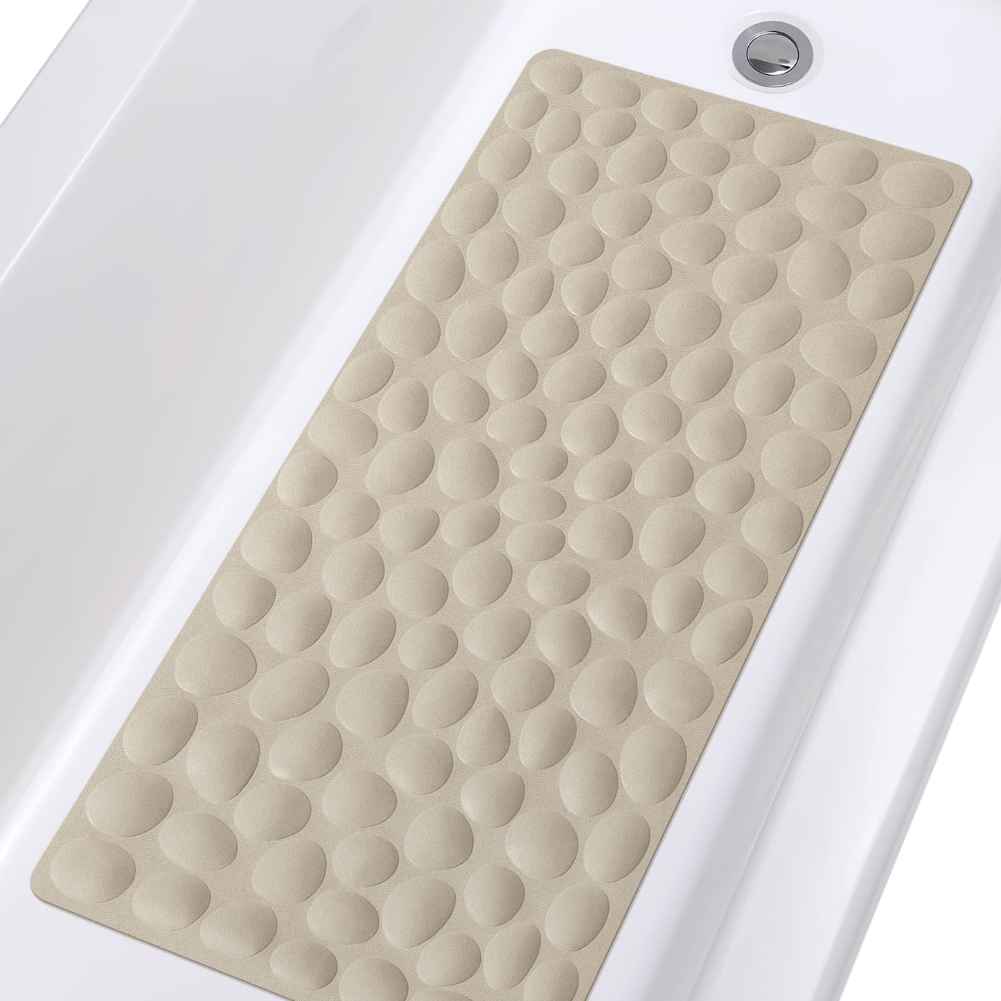 Non-Slip Bathtub Mat OTHWAY Soft Rubber Bathroom Bathmat with Strong Suction Cups (Grey)