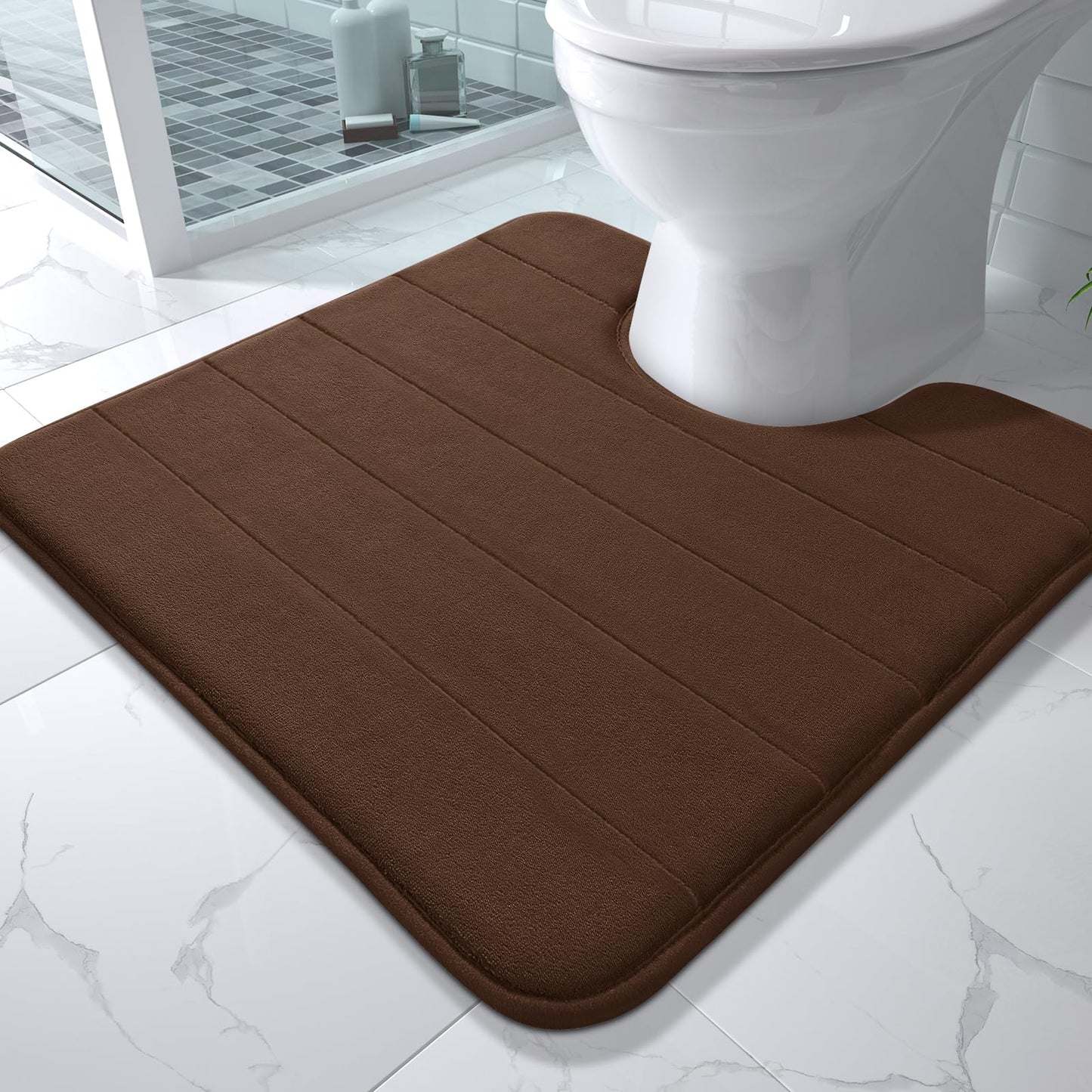 Yimobra Memory Foam Bath Mat, Super Soft Absorbent Bathroom Rug Non Slip, Quick Dry, Machine Washable Floor Carpet for Tub Shower, Home Decor Accessories, 24x17, Grey