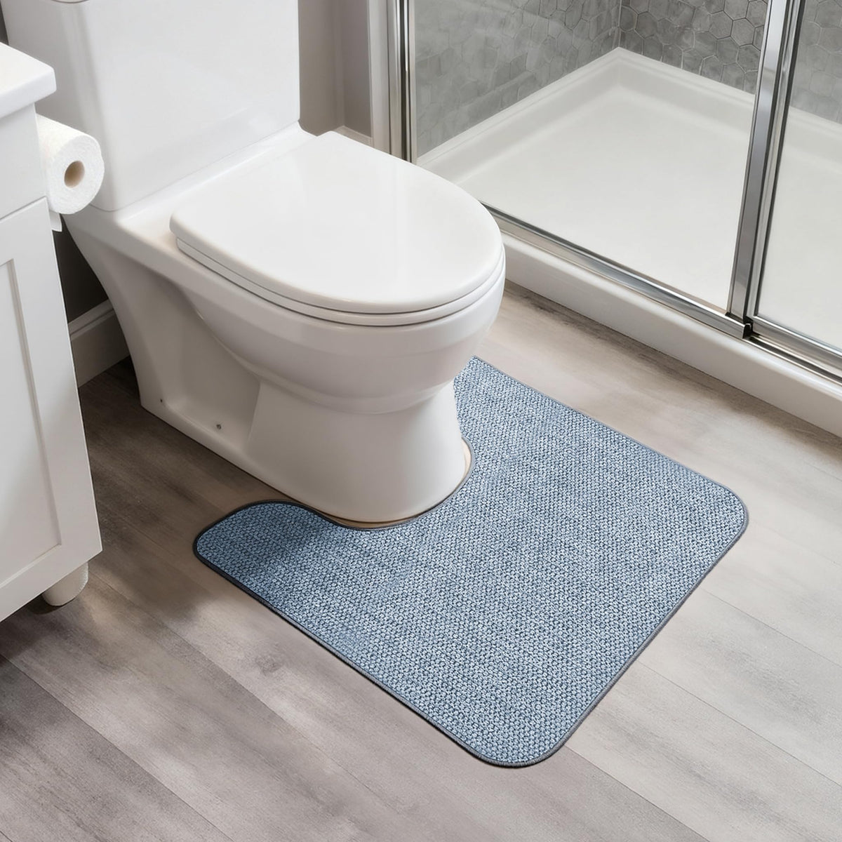 Bath Mat,Ultra Thin Bathroom Rugs,Rubber Bath Mats for Bathroom,No Slip Bath Rugs,Quick Dry,Machine Washable,Low Pile,Absorbent,Shower Outside,Sink,Home Decor Accessories.Grey,1'5"x2'3"(17x27Inch)