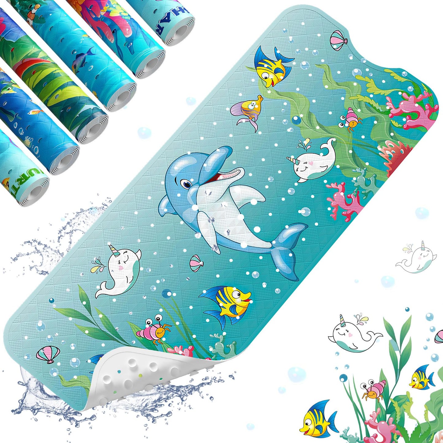 XIYUNTE Bath Mat for Tub Non Slip Bathtub Mat Non Slip 40x16 Baby Bath Mat | 100% BPA Free, Non Toxic, Mildew Resistant, Machine Washable, Extra Long Kids Bath Mat for Tub Non Slip, Toddler Bath Mat
