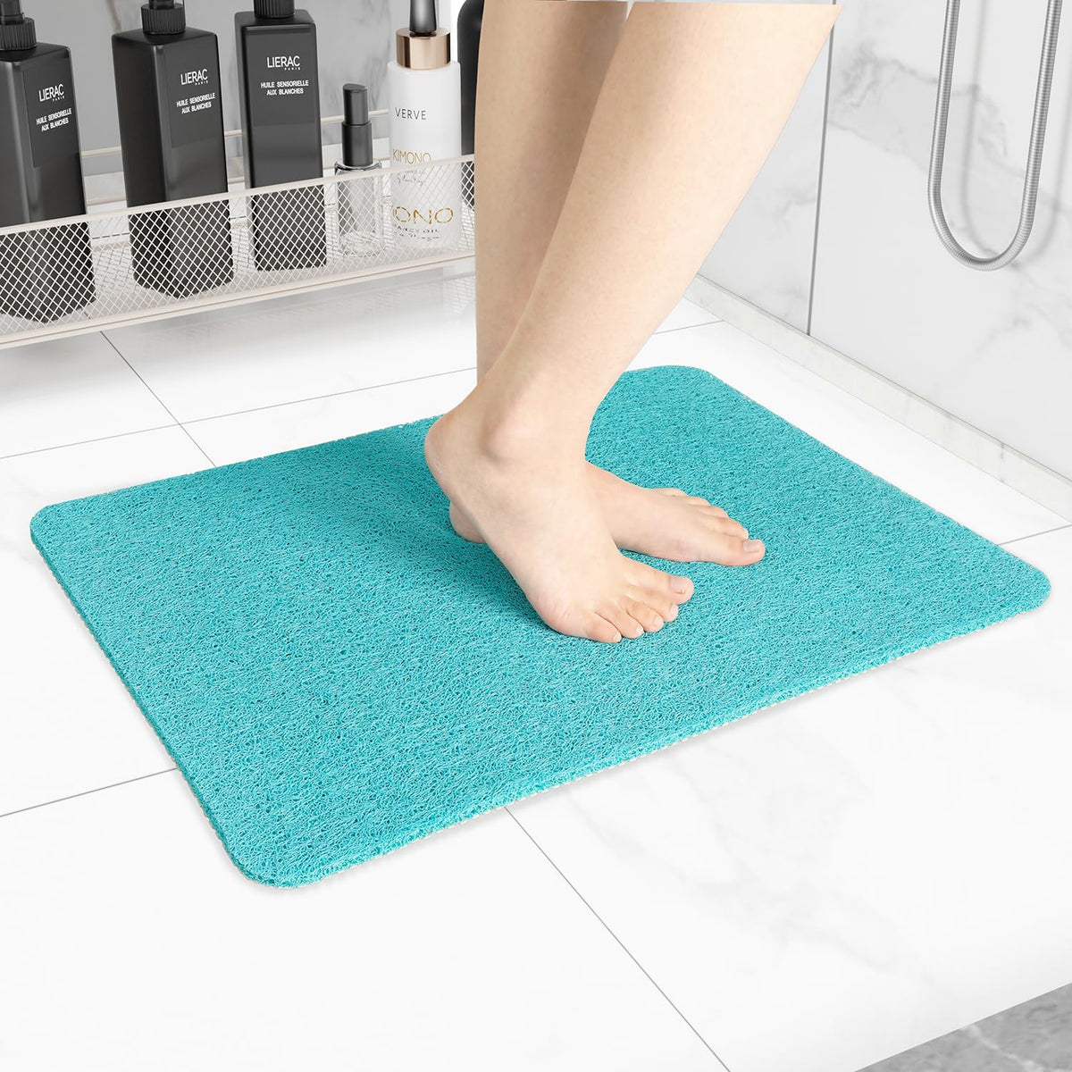 Hargiis Non Slip Bathtub Mat, Anti Slip Shower Mat, Fast Drying Bath Tub Mats, Foot Scrubber Mat, Anti Slip Mat for Tub, Floor, Bathroom, Home, Kitchen, Hotel (Beige 24"x16")