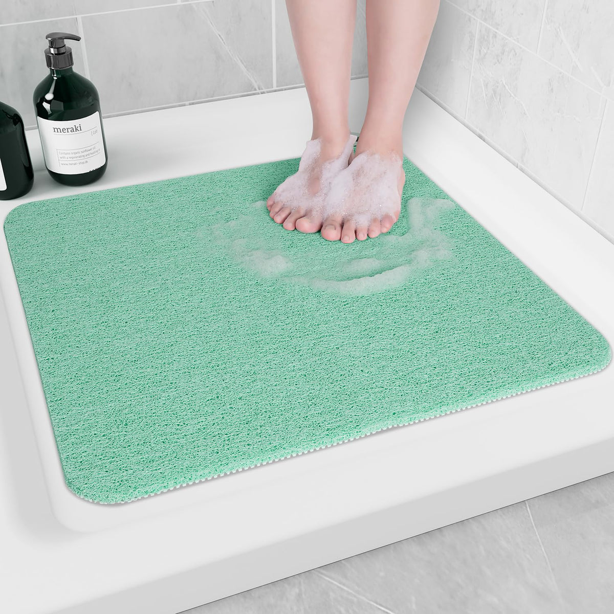 Hargiis Non Slip Bathtub Mat, Anti Slip Shower Mat, Fast Drying Bath Tub Mats, Foot Scrubber Mat, Anti Slip Mat for Tub, Floor, Bathroom, Home, Kitchen, Hotel (Beige 24"x16")