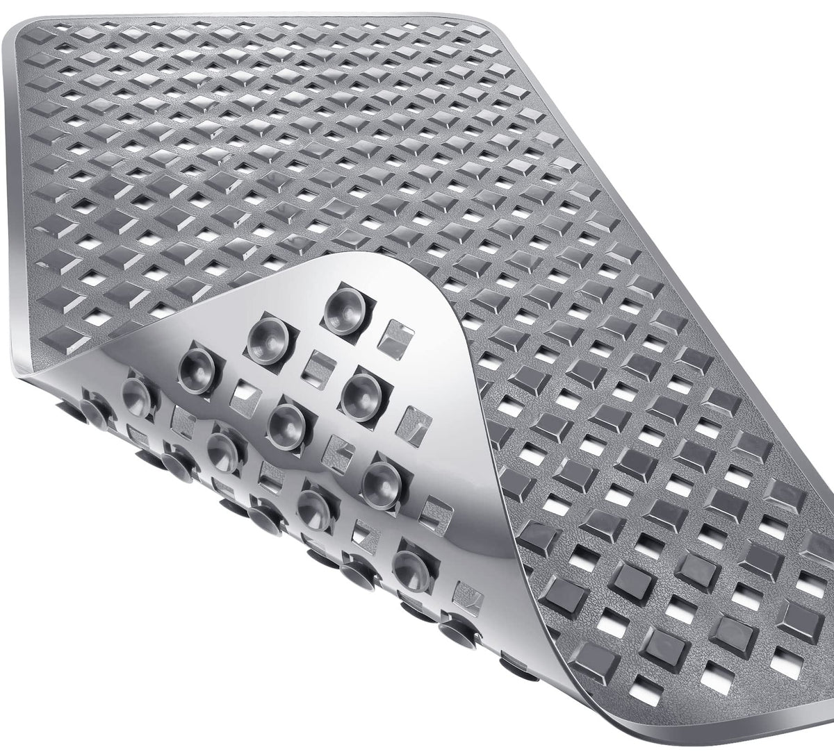 Yimobra Bathtub Mat Non Slip, 35"X16" Shower Mat with Strong Suction Cups & Drain Holes, Long Anti Slip Bath Tub Mat for Inside Shower, Machine Washable Fast Drying, Bathroom Essentials, Clear Blue